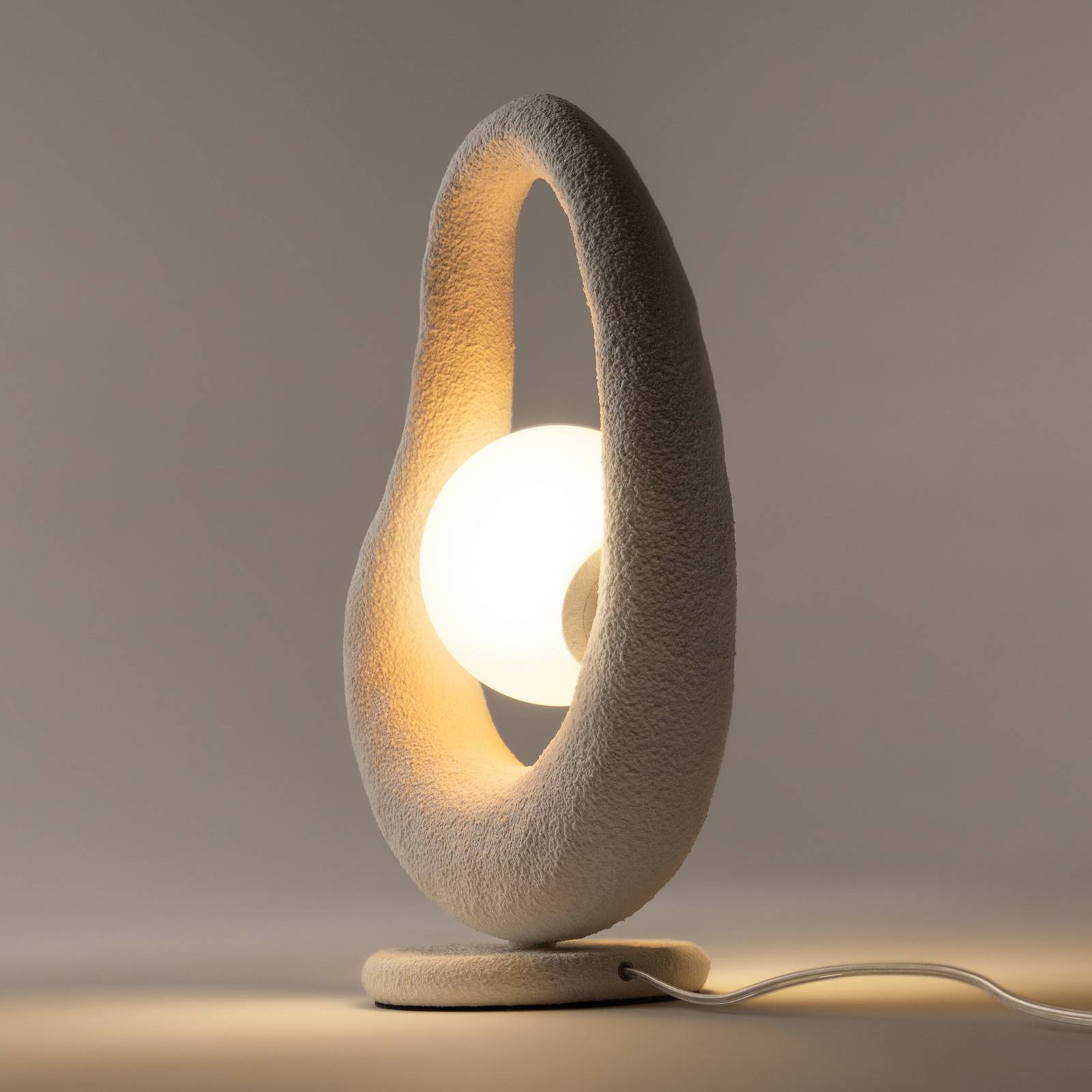 Maytoni LED-Tischleuchte Opus, weiß, Metall/Glas, Höhe 38 cm günstig online kaufen