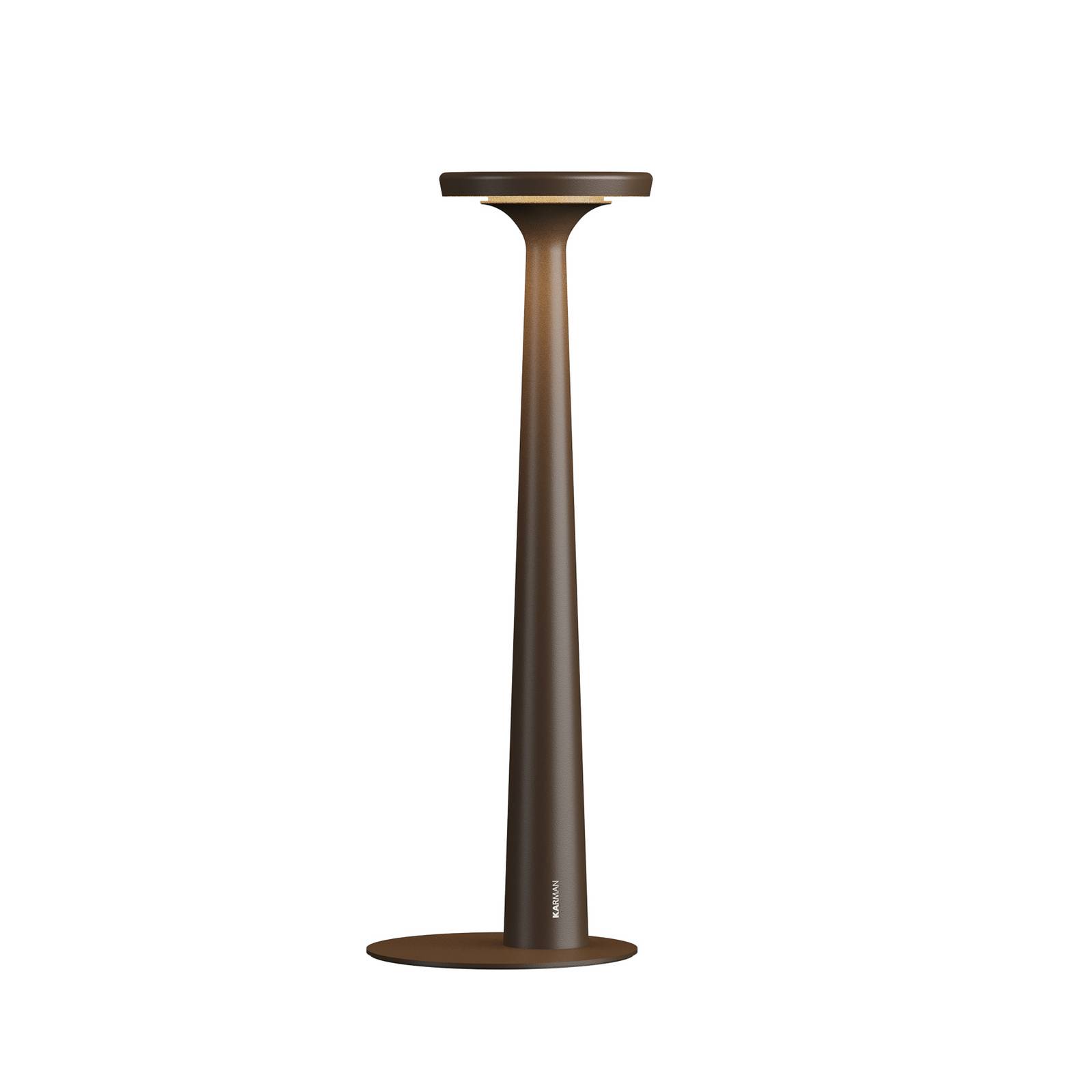 Karman LED-Akku-Tischleuchte Papiria, braun matt, CCT