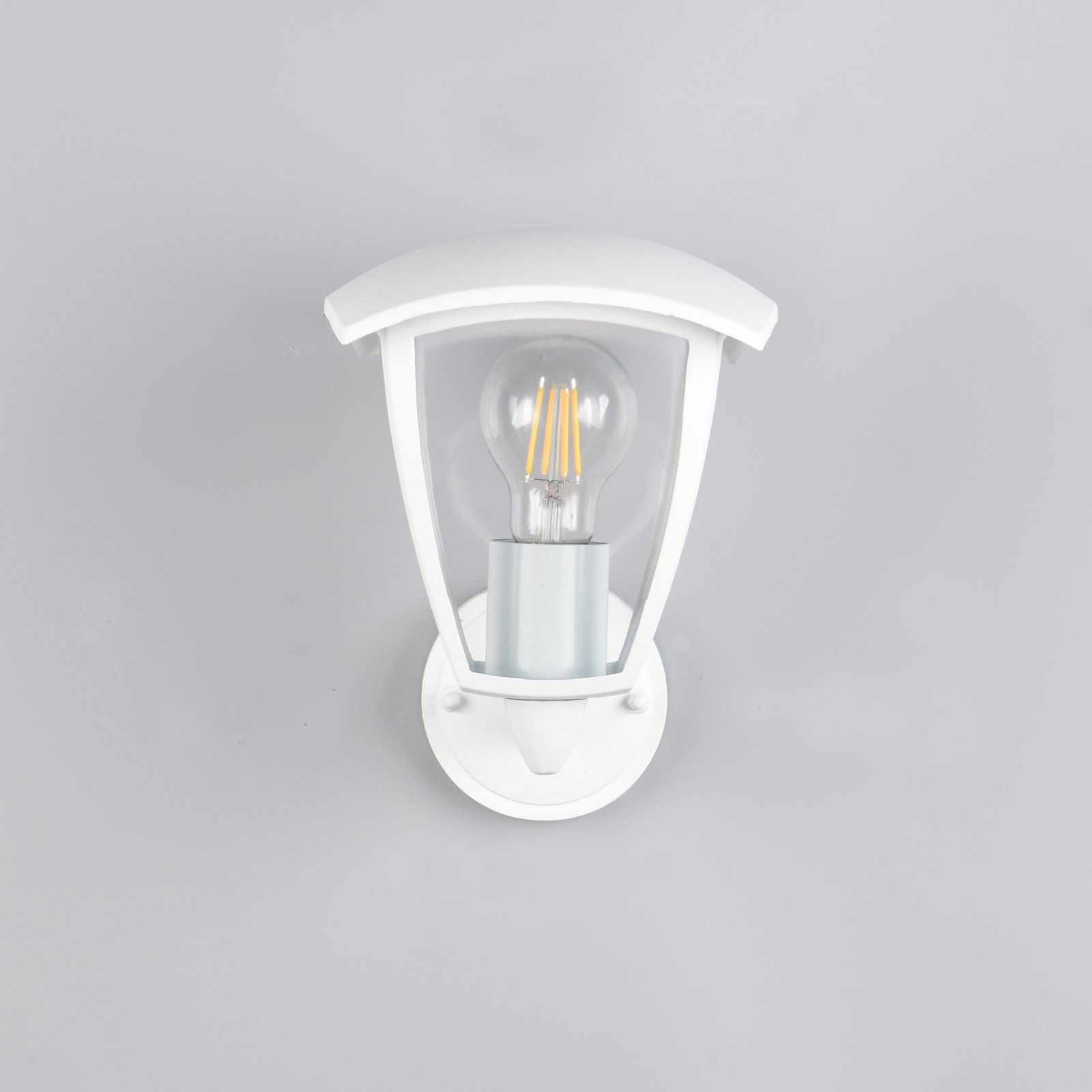 Candeeiro de parede exterior VENTA, branca, casquilho na parte superior, altura Candeeiro de parede exterior VENTA, branca, casquilho na parte superior, altura