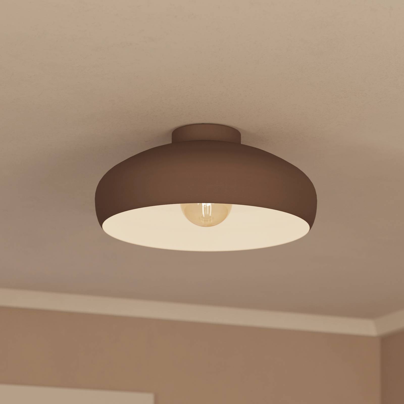 Deckenleuchte Mogano, Ø40cm, kaffeebraun günstig online kaufen