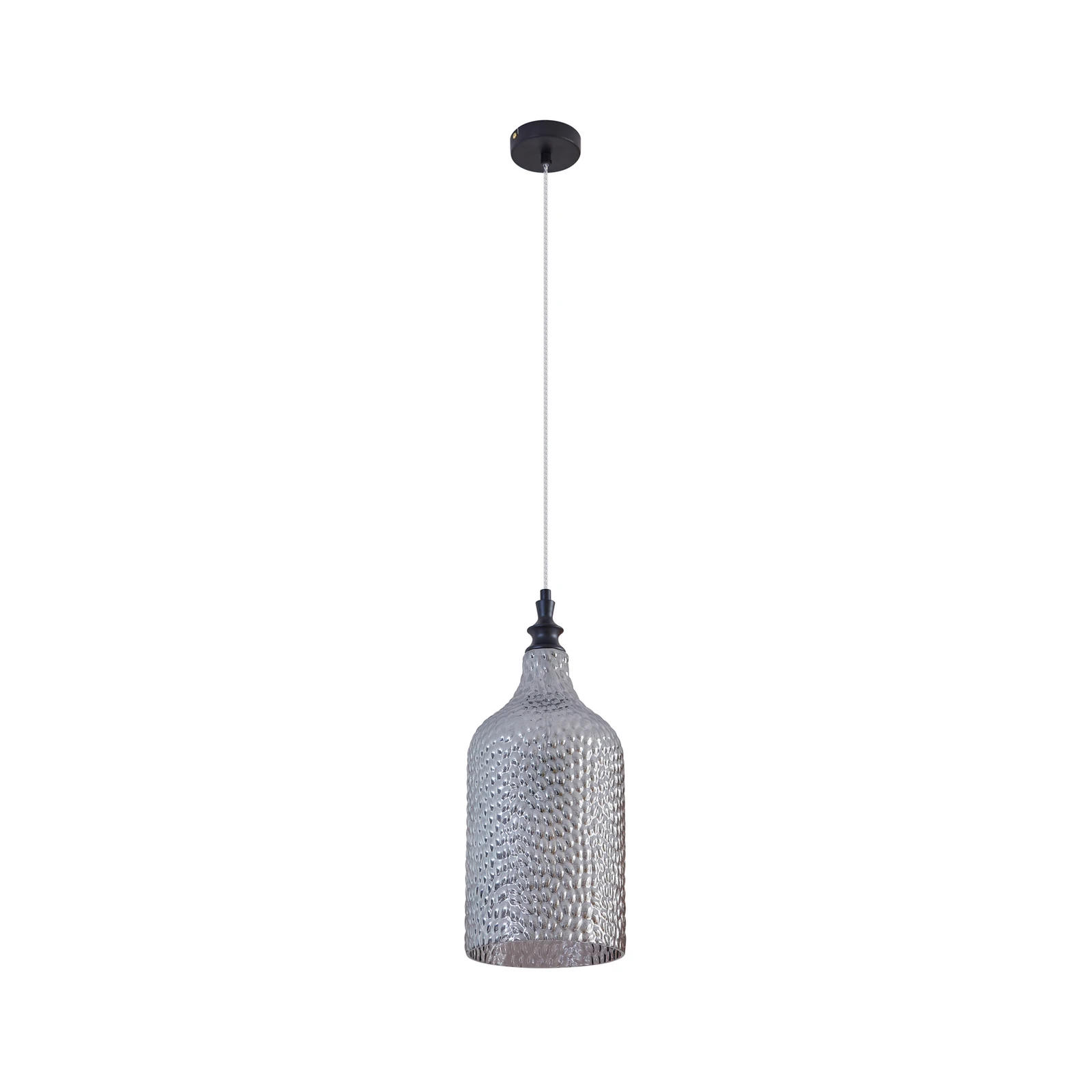 Obesek Lindby Drakar, 1-svetloba, siva, steklo, Ø 19,5 cm