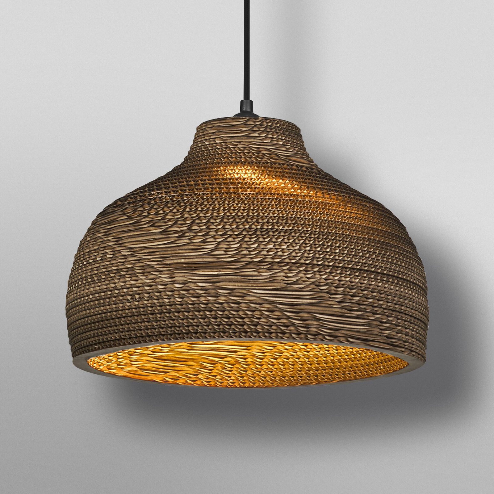 OSRAM Hängeleuchte HAT, braun, Ø 36 cm, Wellpappe, E27