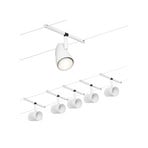 Paulmann Cup kabelsysteem basisset 5-lamps mat wit