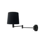 Solo wall light, cone, velours, black/black