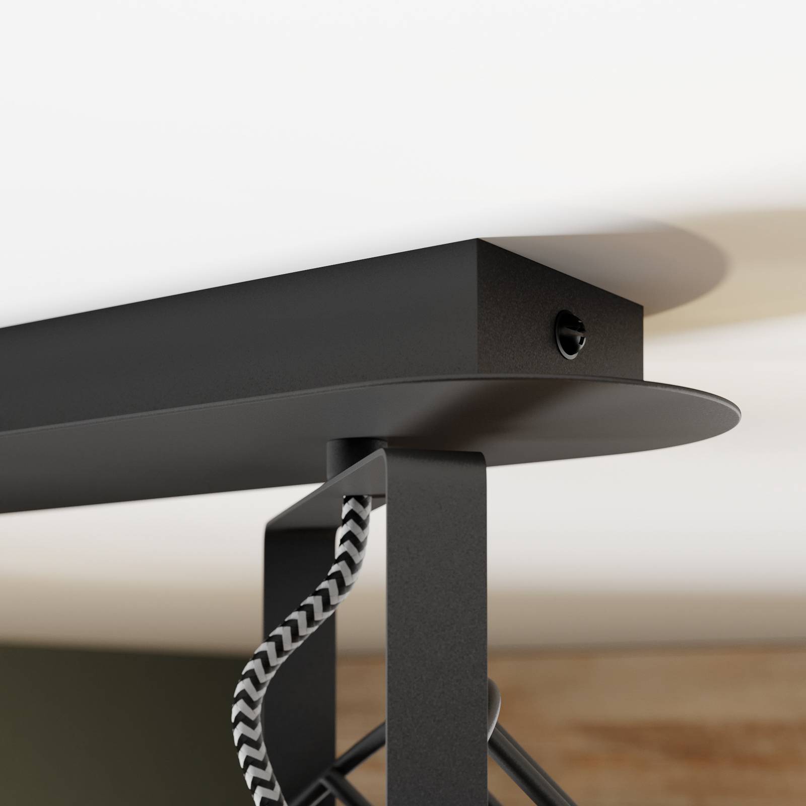 Lampa sufitowa Alano, czarna, 2-punktowa