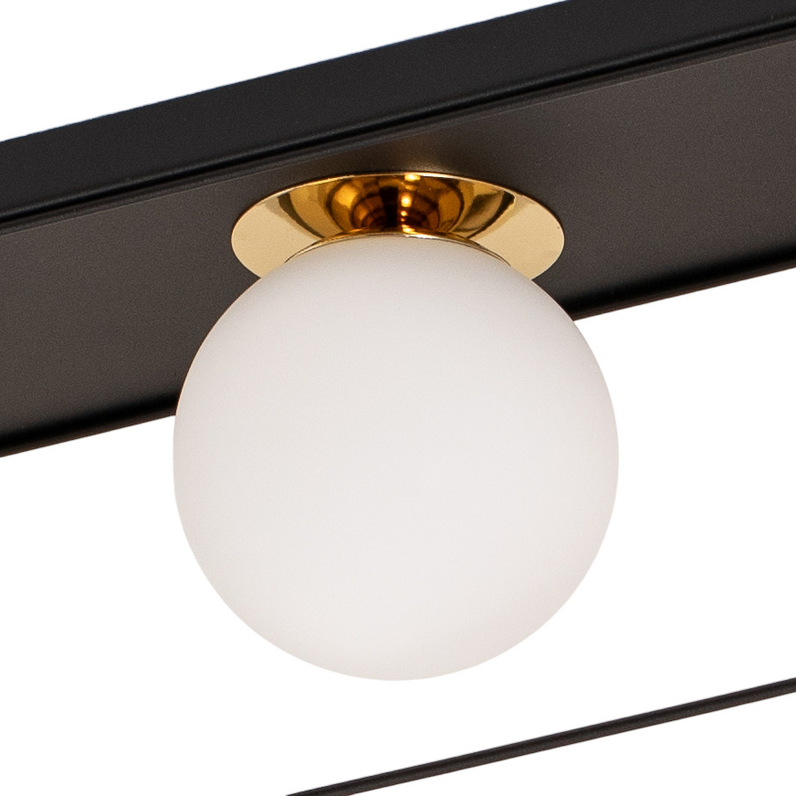 Deckenleuchte Aroma, 3-flammig, schwarz/weiß/gold, Stahl