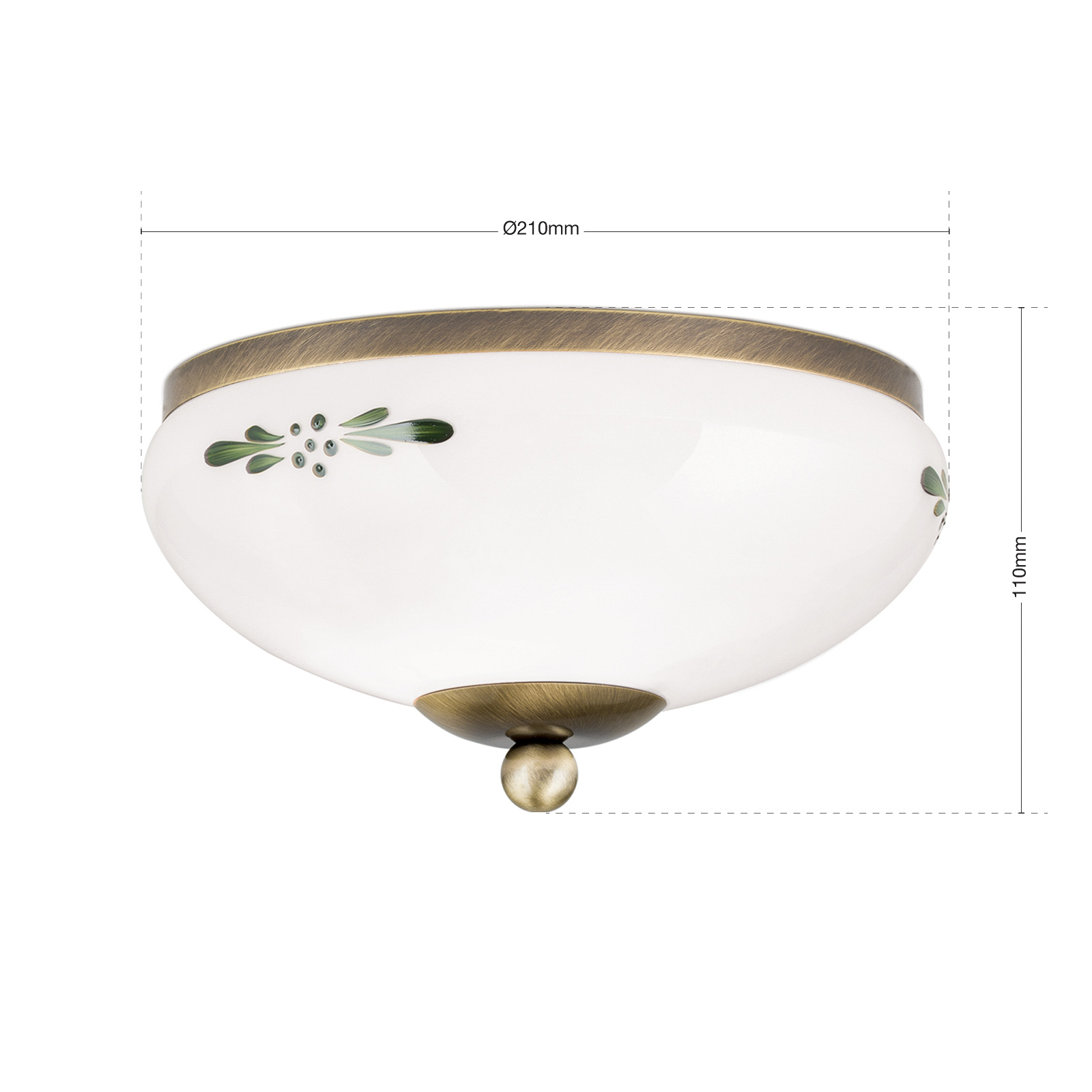 Lampa sufitowa Landhaus patyna opal zielona Ø 21cm