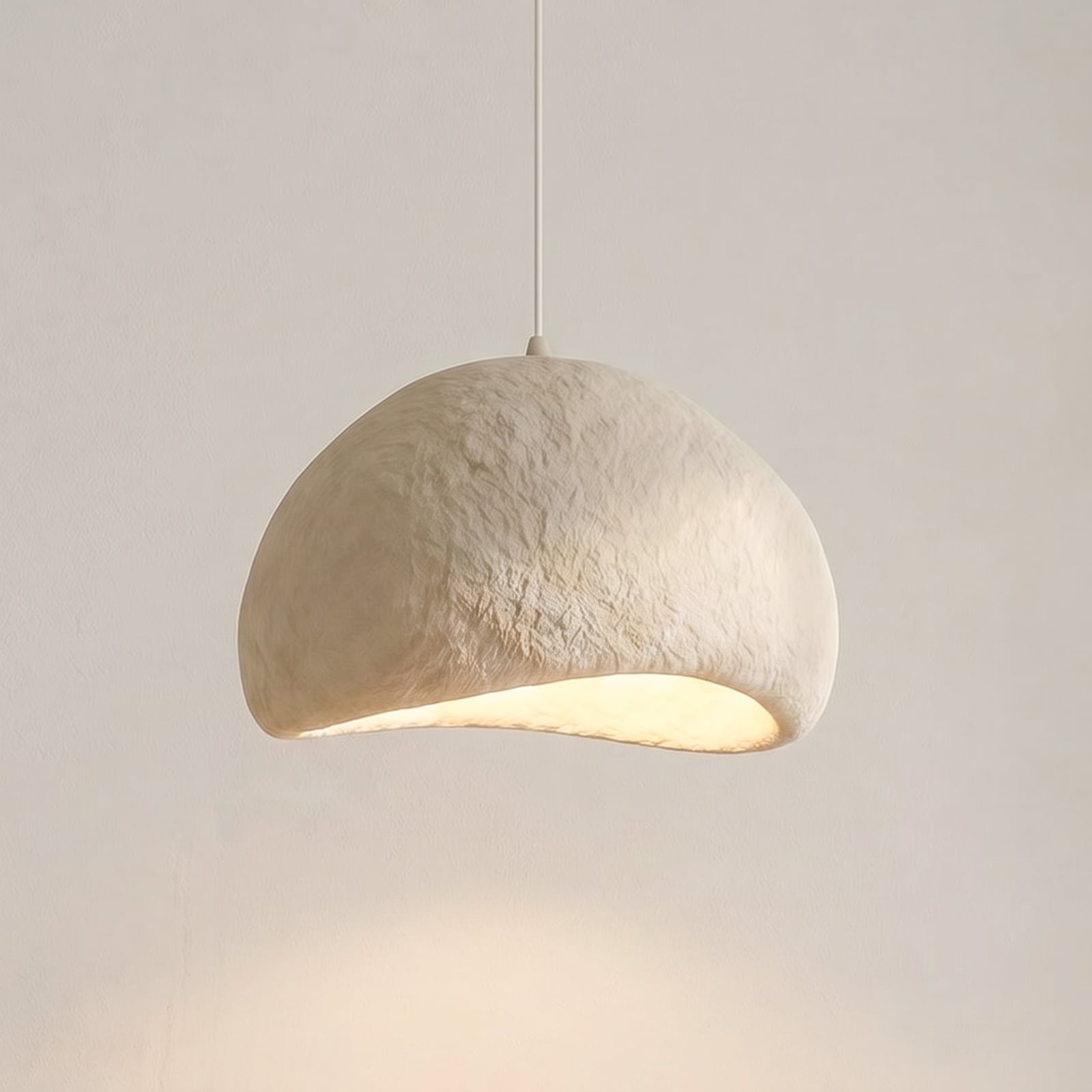 Lampada a sospensione Loval, beige, 50 x 44 cm, fibra di vetro, E27