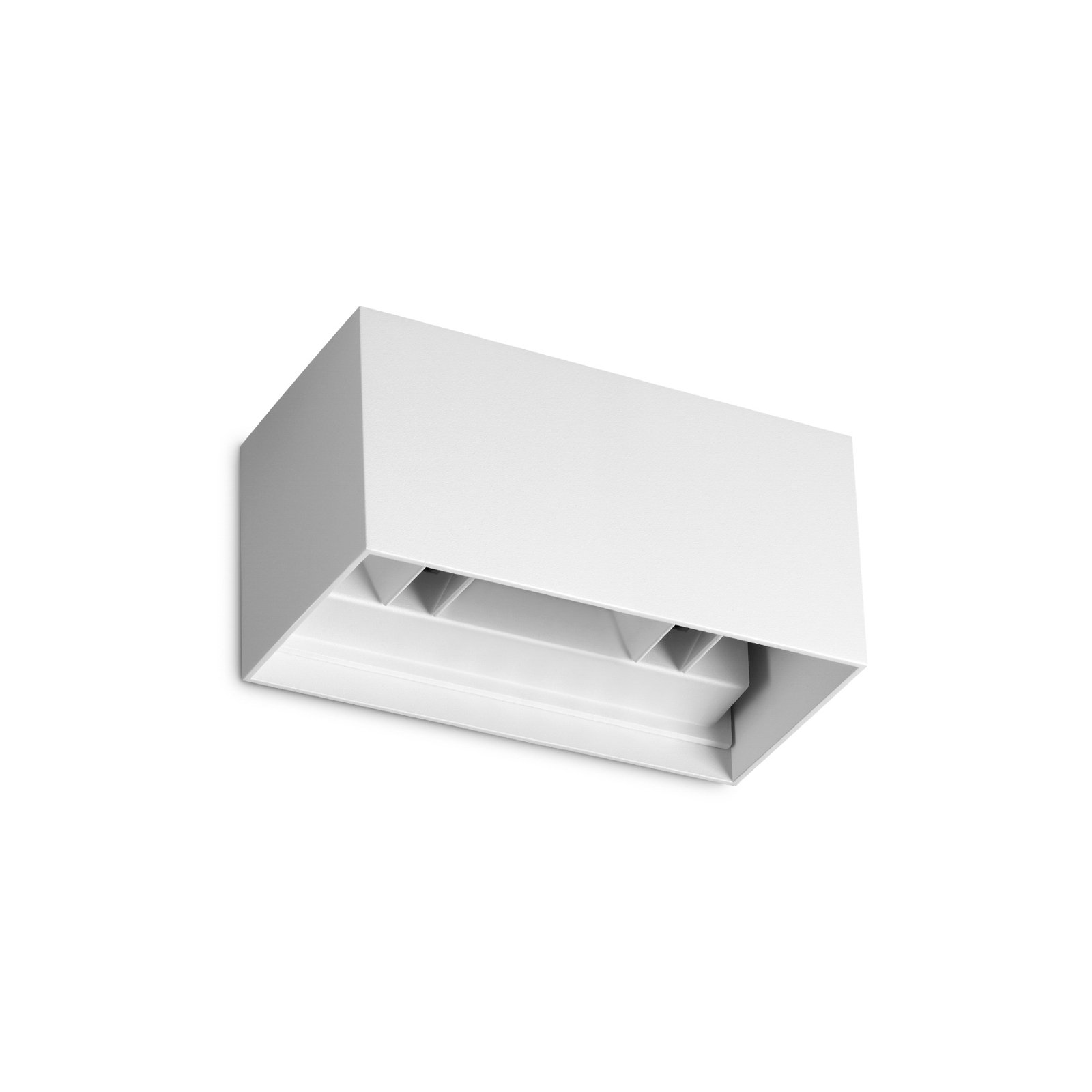 Ideal Lux LED-Außenwandleuchte Atom, weiß, 20 cm, Metall