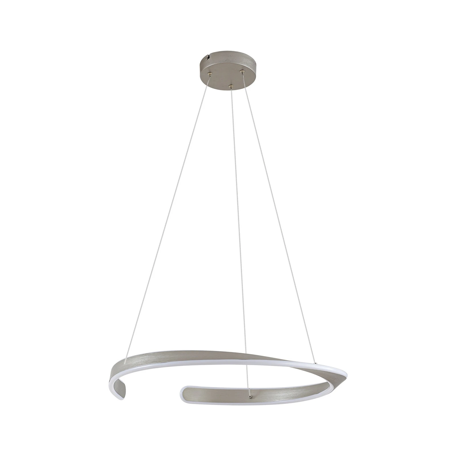 Lucande LED pakabinamas šviestuvas Eloura, sidabrinis, Ø58cm, metalas, CCT