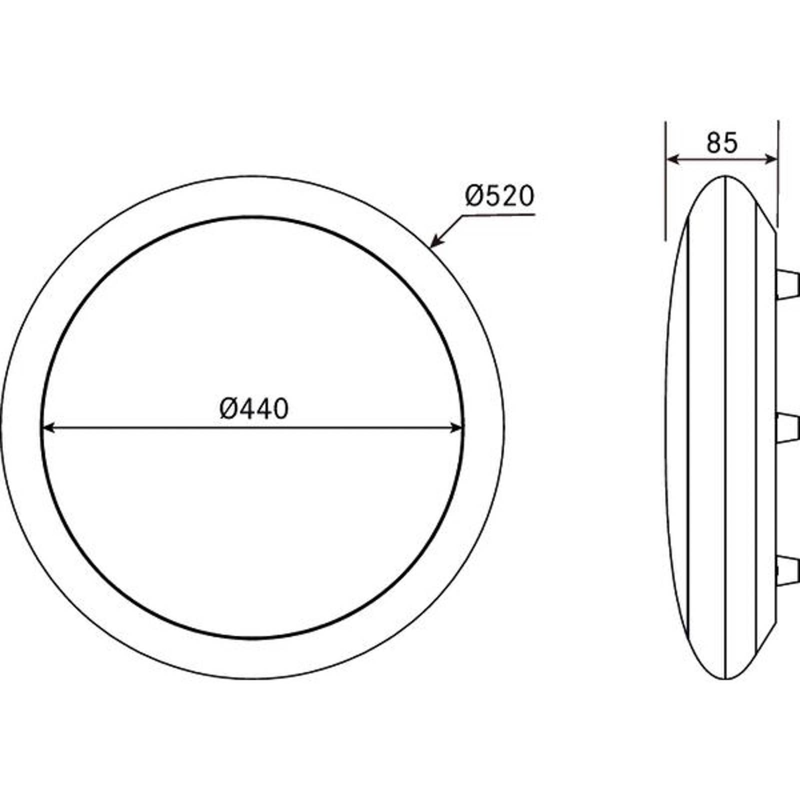 BRUMBERG Gavan LED-taklampa IP65 vit Ø 52 cm