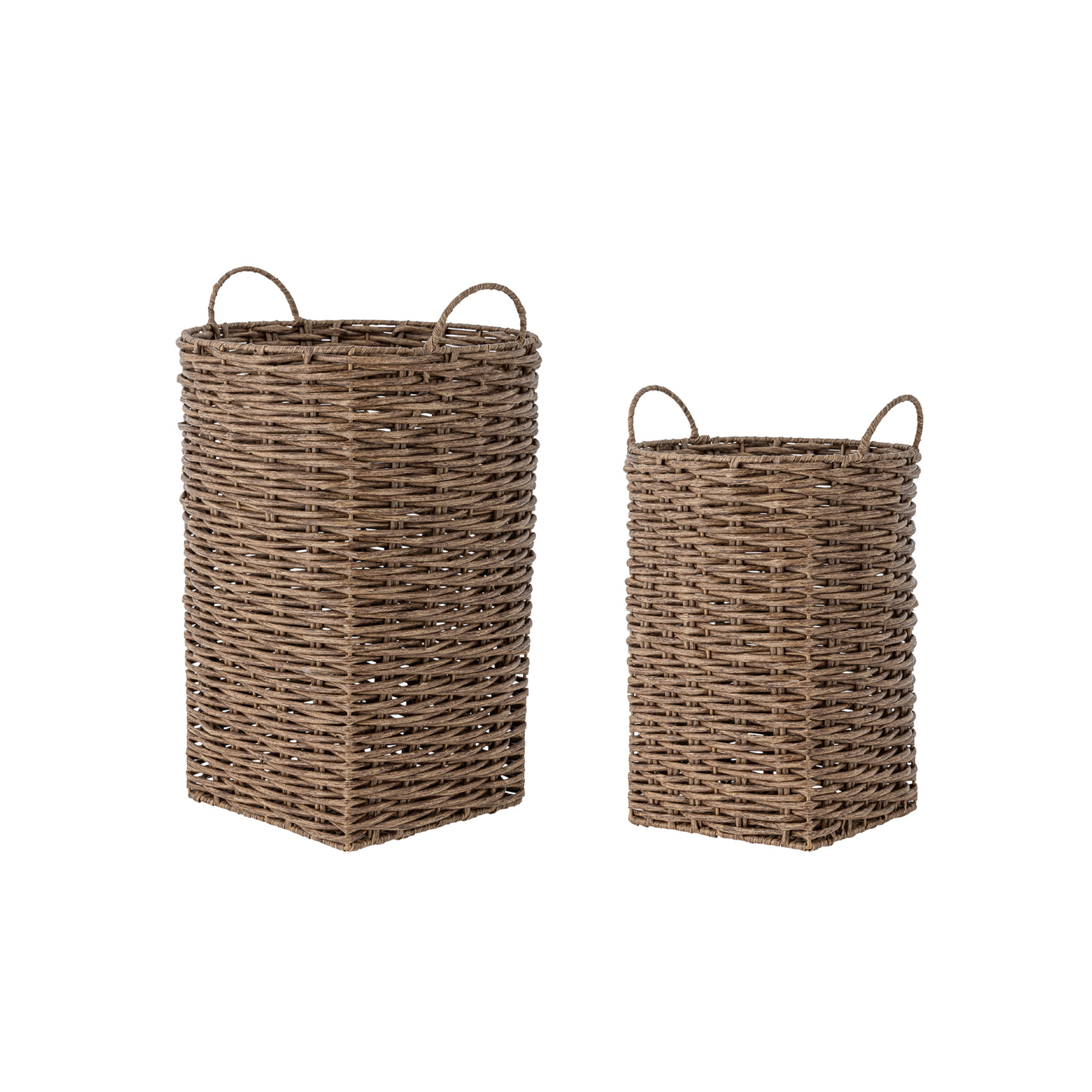 Panier Cestina, marron, lot de 2, 55 cm, polyrotin - Bloomingville