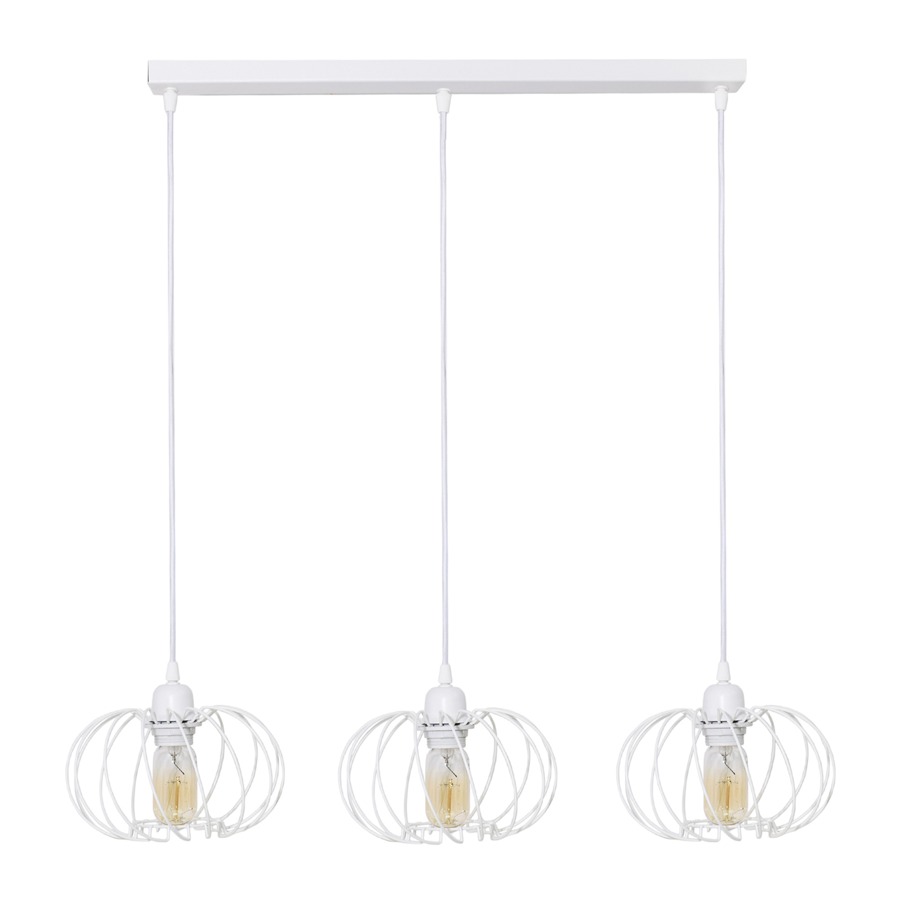 Kula pendant lamp, three-bulb, white