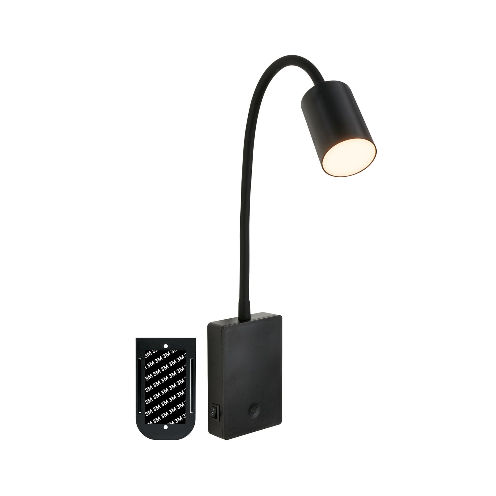 LED-läslampa med batteri Brilo unplugged Smooth, svart, med dimmer LED-läslampa med batteri Brilo unplugged Smooth, svart, med dimmer