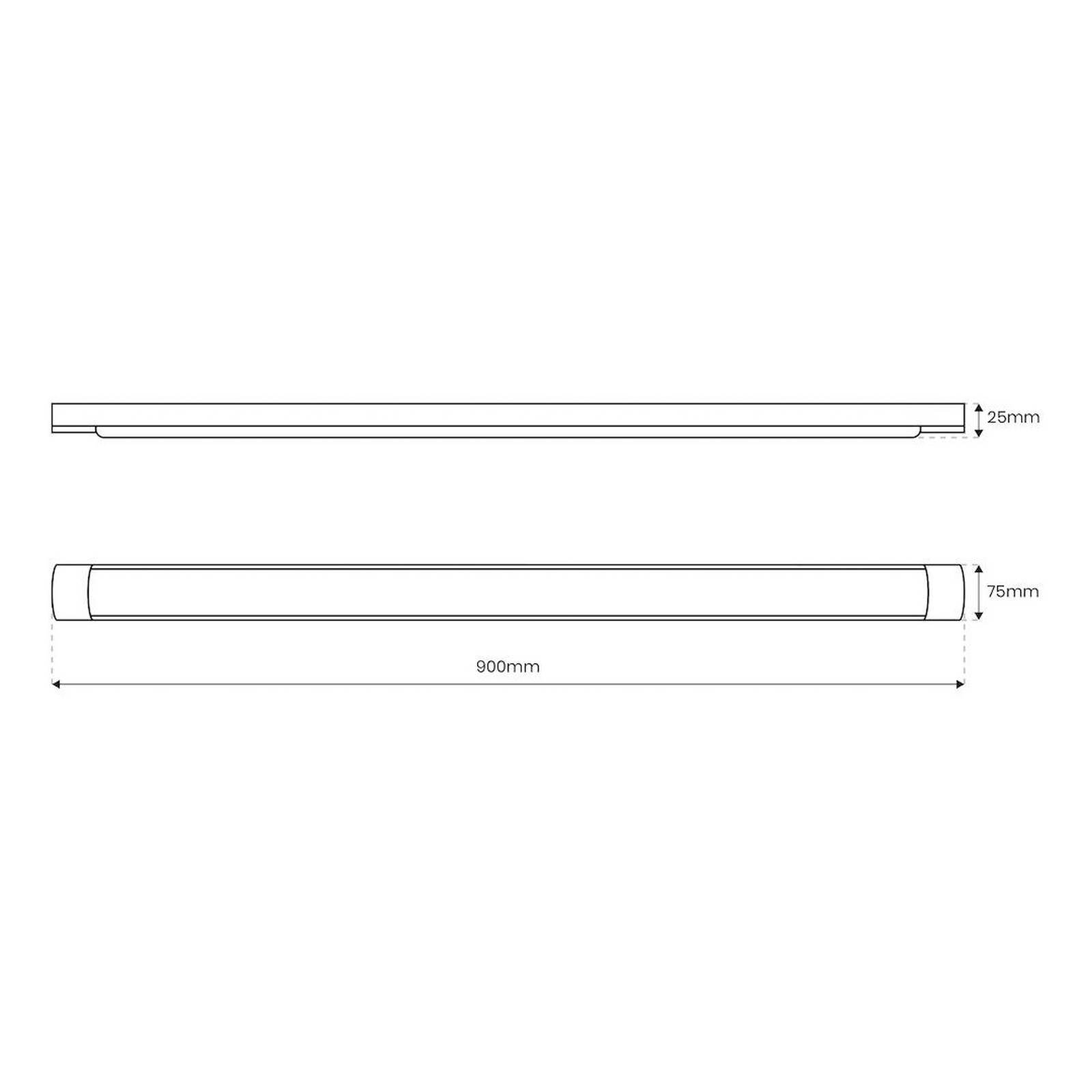 Lampa sufitowa LED Batten, długość 90 cm, aluminium, biała, 4000 K