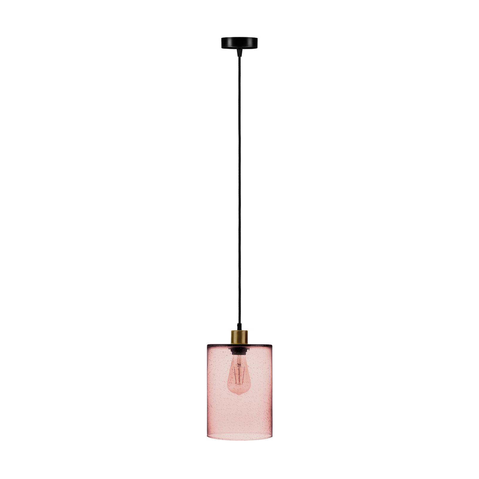 Suspension Soda cylindre verre rosé Ø 18cm