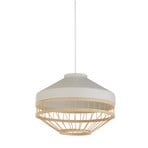 Candeeiro suspenso Lanya, branco, aço/bambu, Ø 30 cm, E27