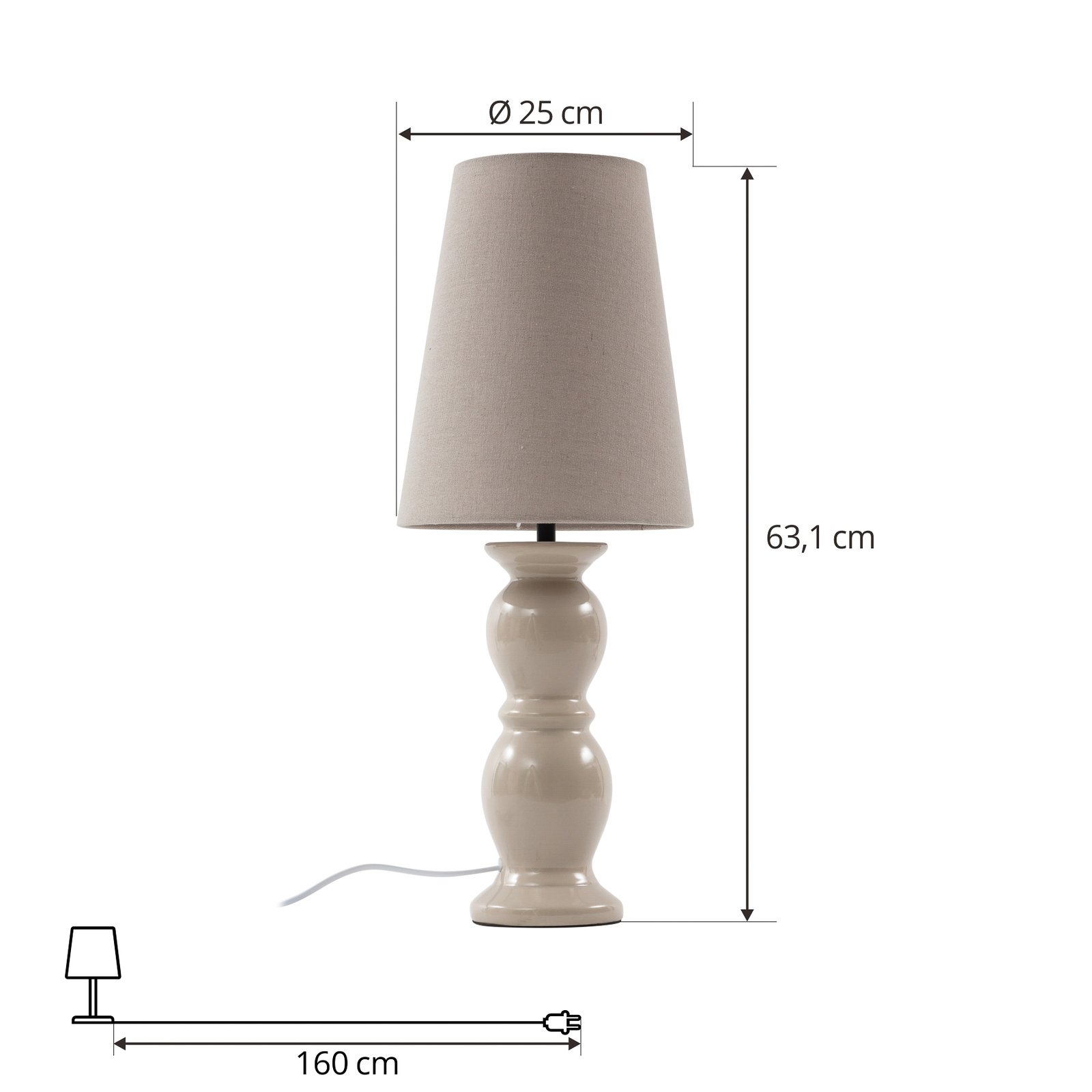 Lyndorin Tischleuchte Beige - Lucande
