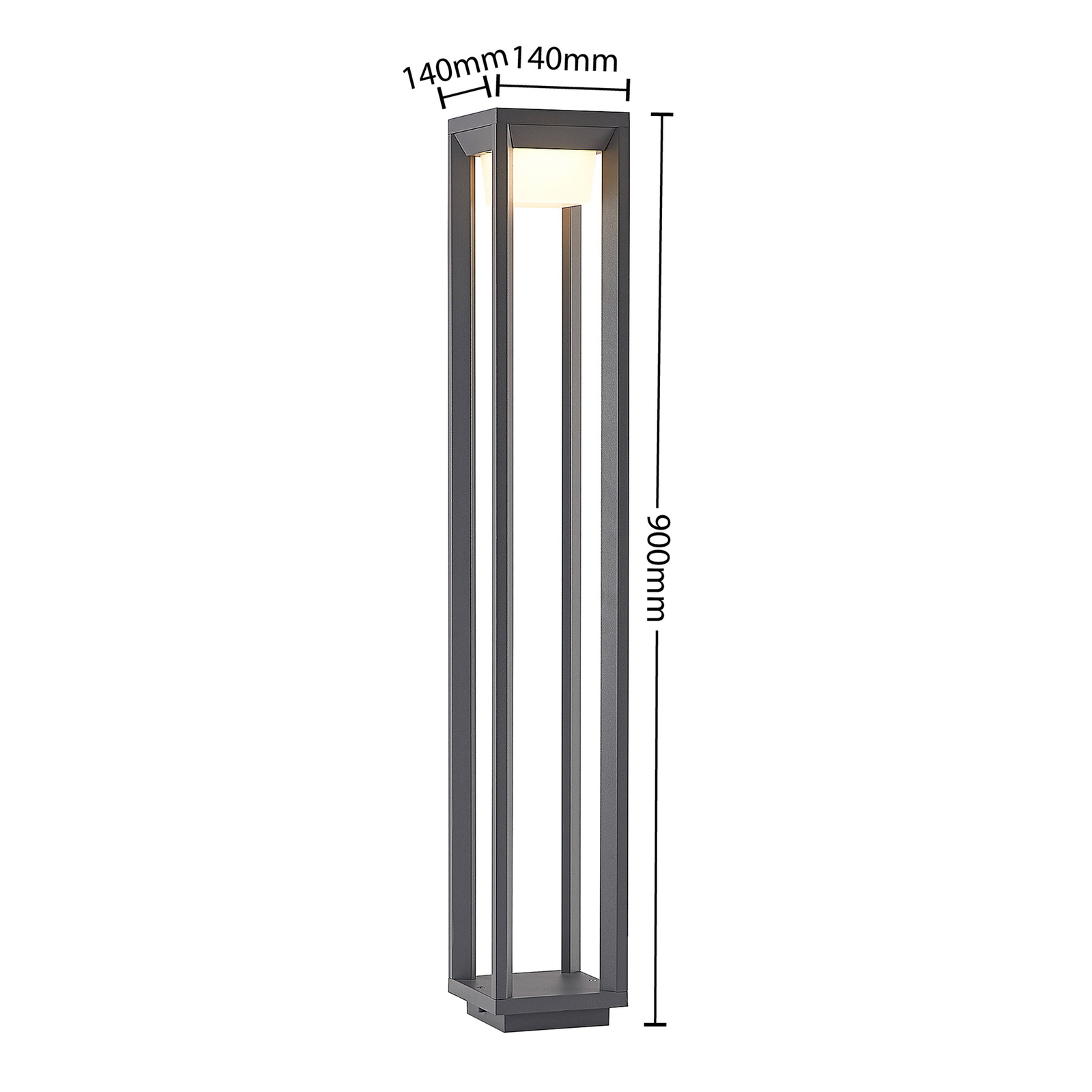Prios Gamion LED-veilampe av aluminium, 90 cm