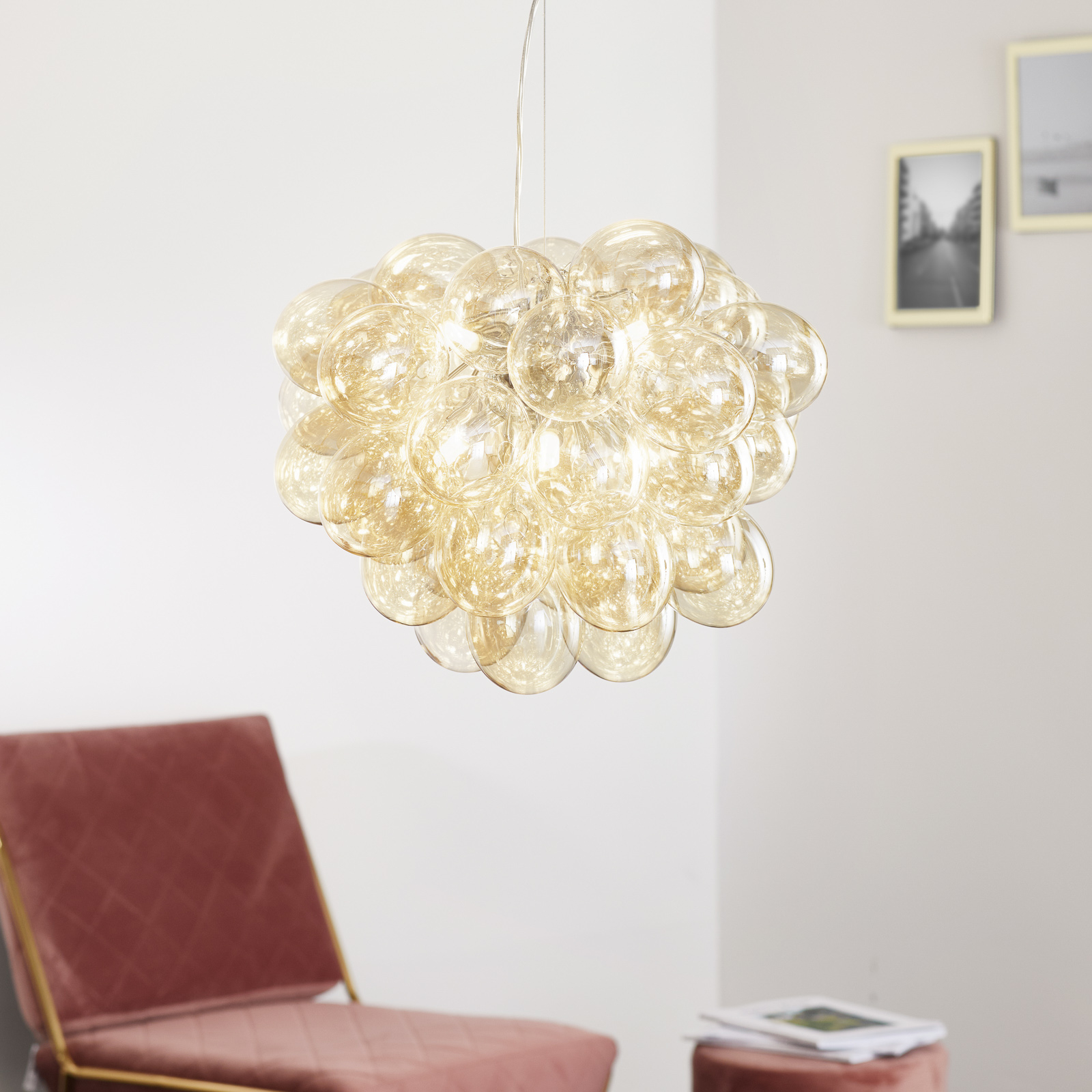 By Rydéns Gross hanglamp, 50 cm, barnsteen