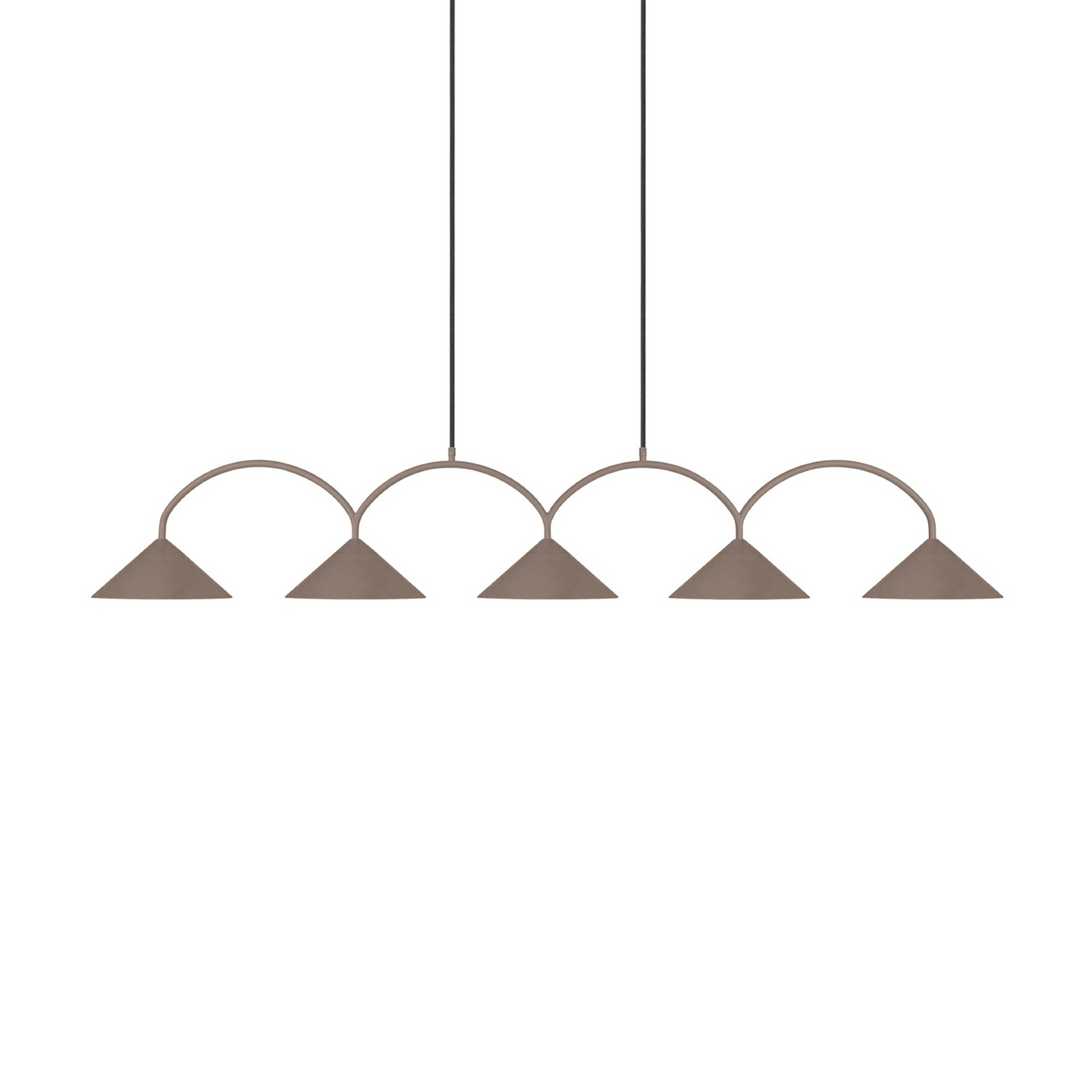 Globen Lighting Hängelampe CURVE, Länge 165 cm, braun 5-flg.