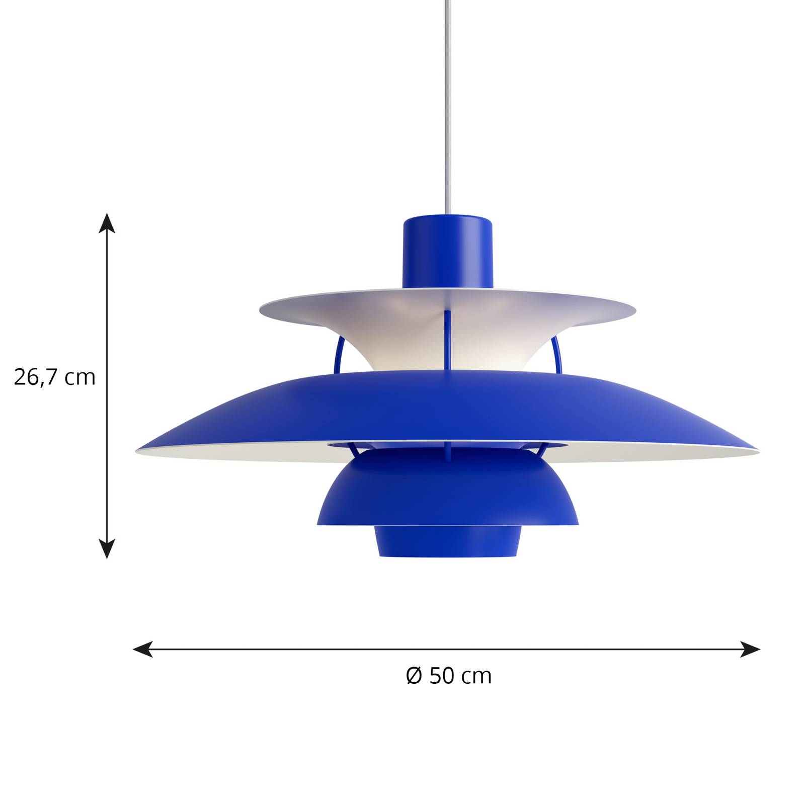 E-shop Louis Poulsen PH 5 závesná lampa monochróm modrá