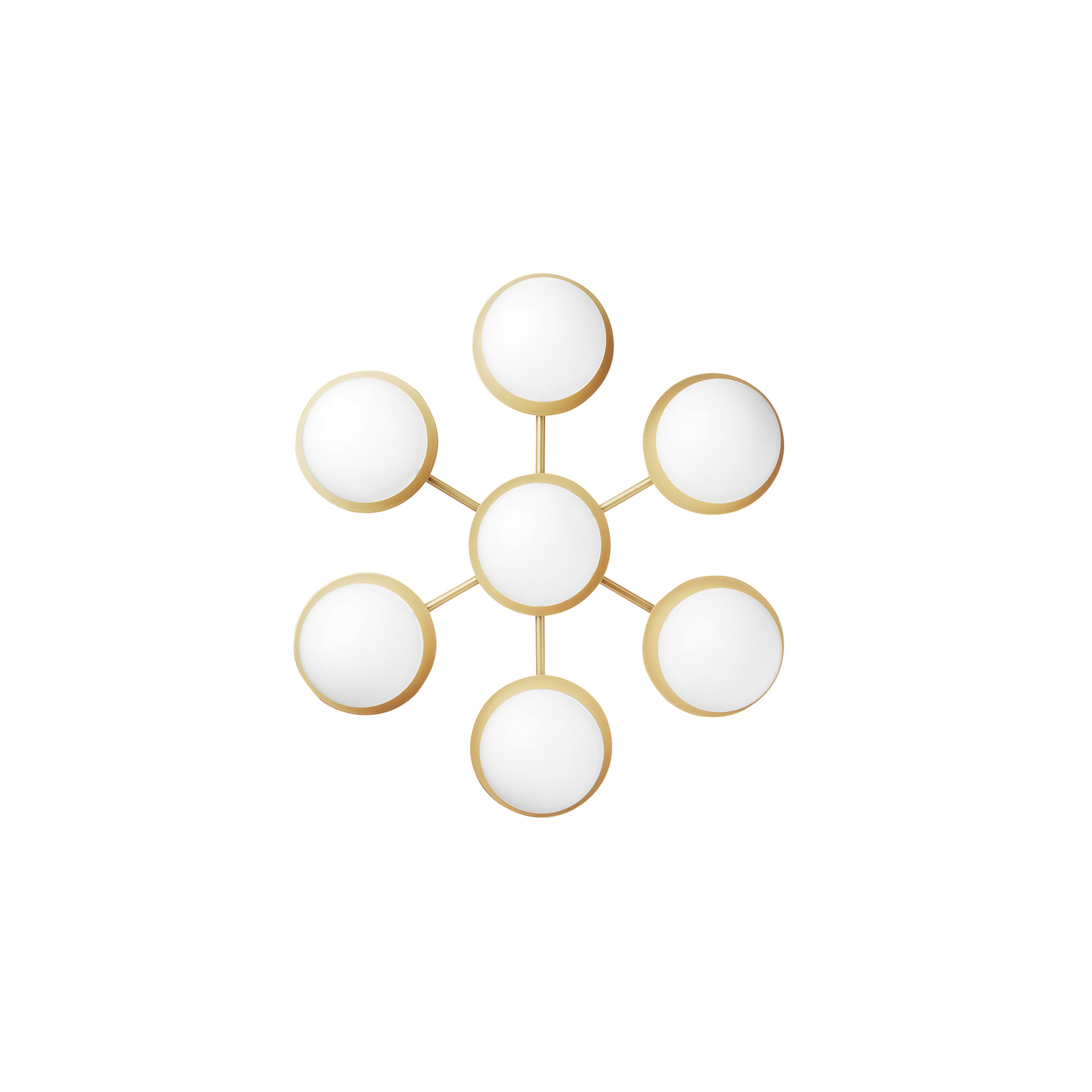 Liila Star wandlamp, 7-lamps, goud/opaal, warmwit - Nuura