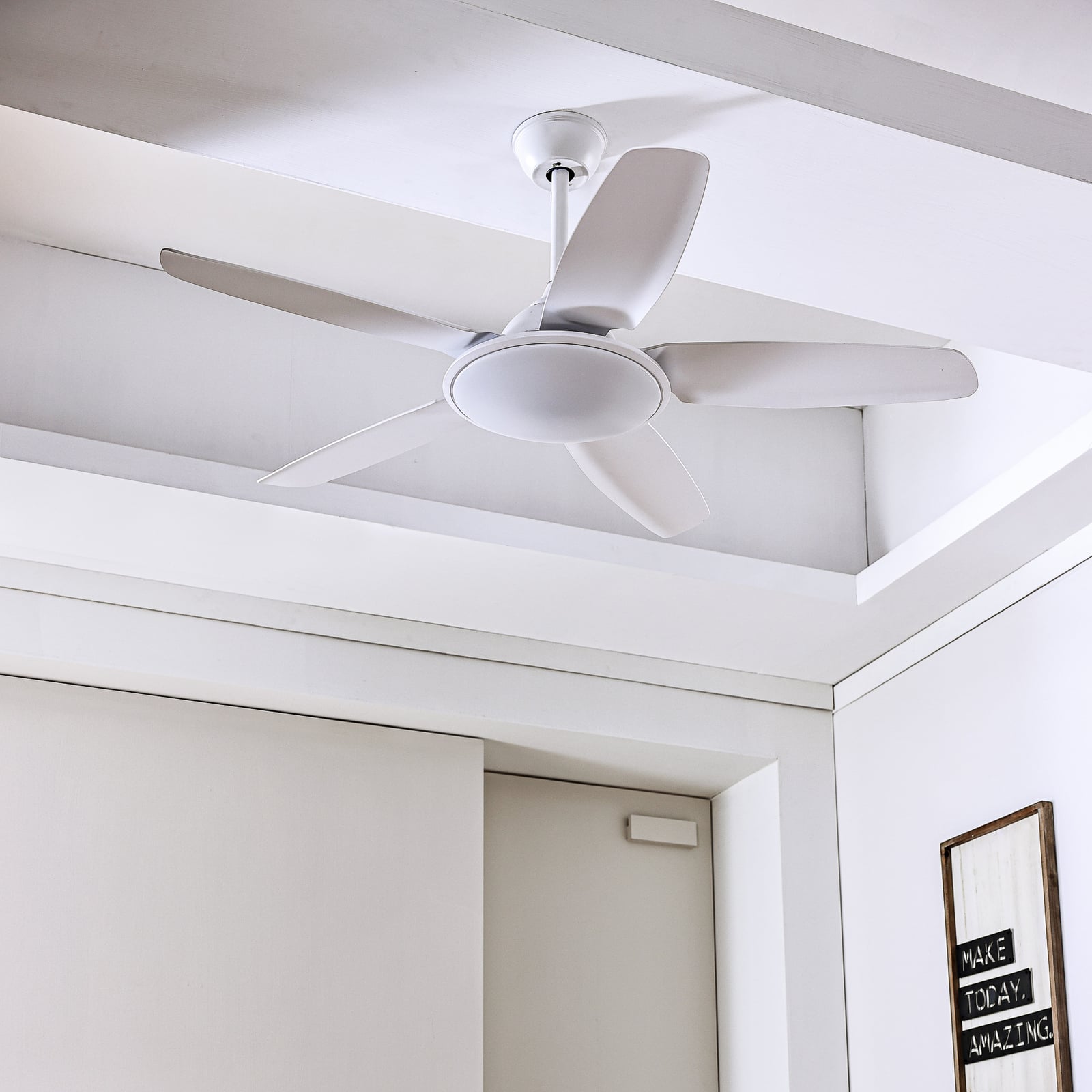 Ventilateur de plafond LED Divian, blanc, courant continu, silencieux, CCT -