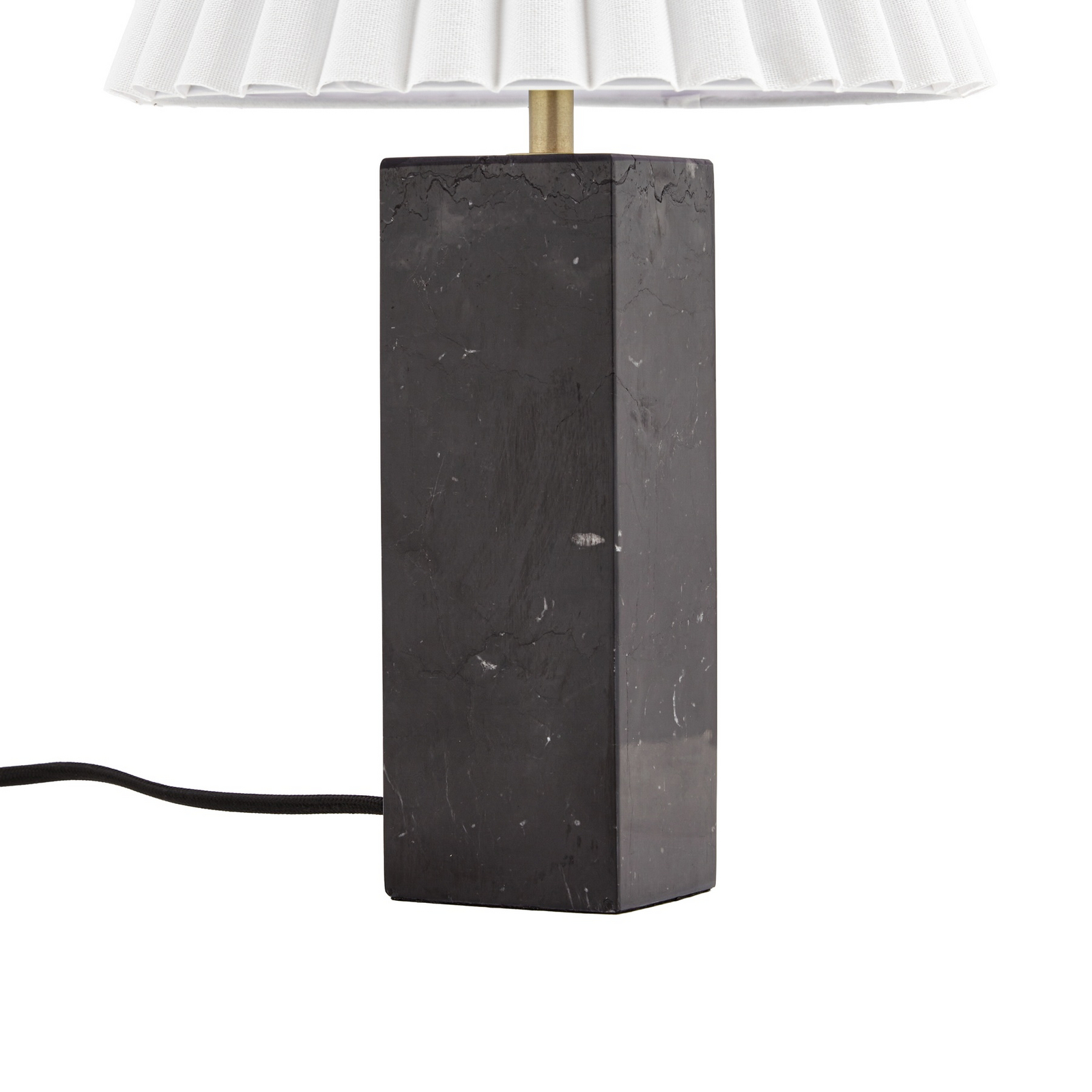 Asher table lamp, height 45 cm, black and white, marble – NOLA