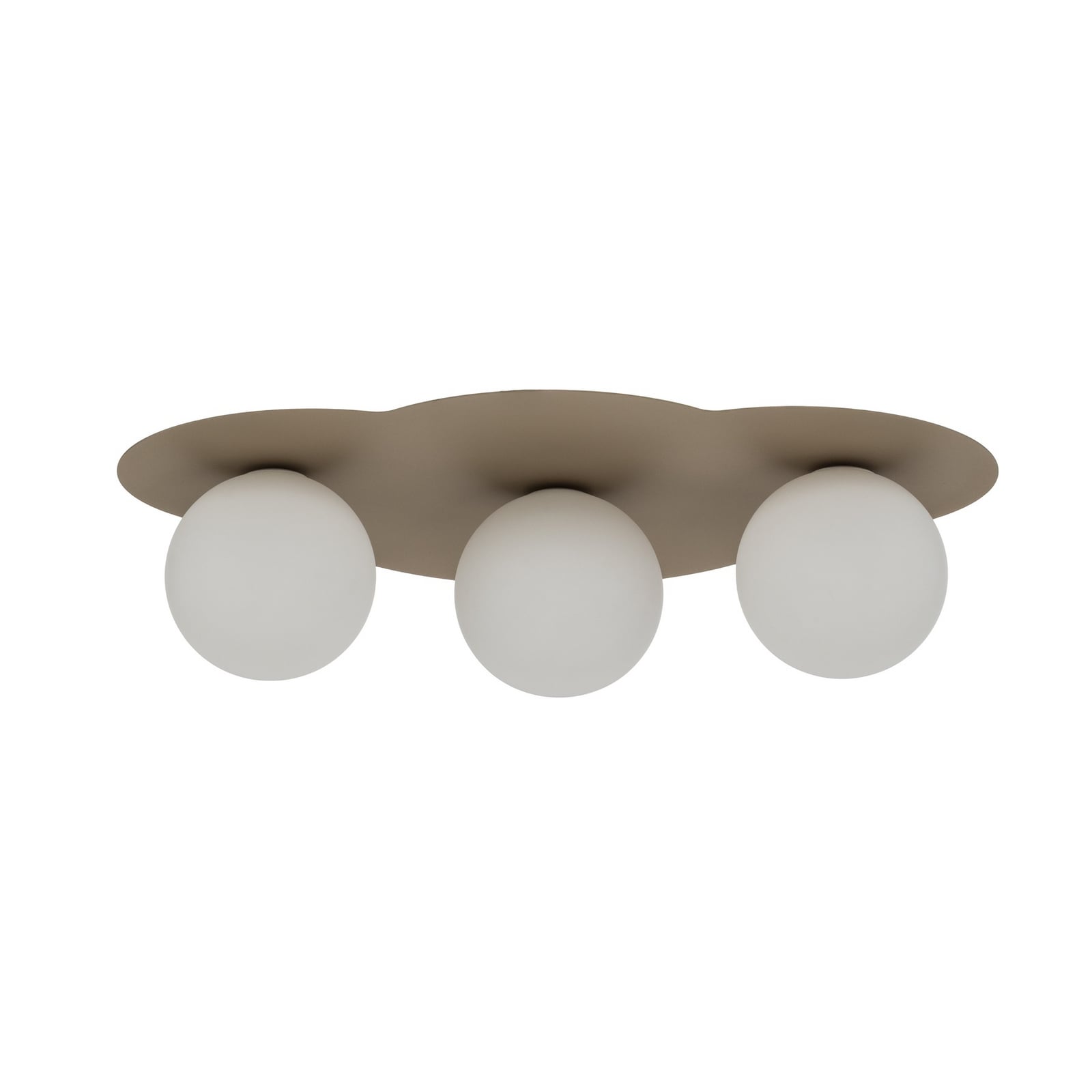 Stropné svietidlo Cloud, béžové, 3-pl., sklo, dĺžka 51 cm, G9