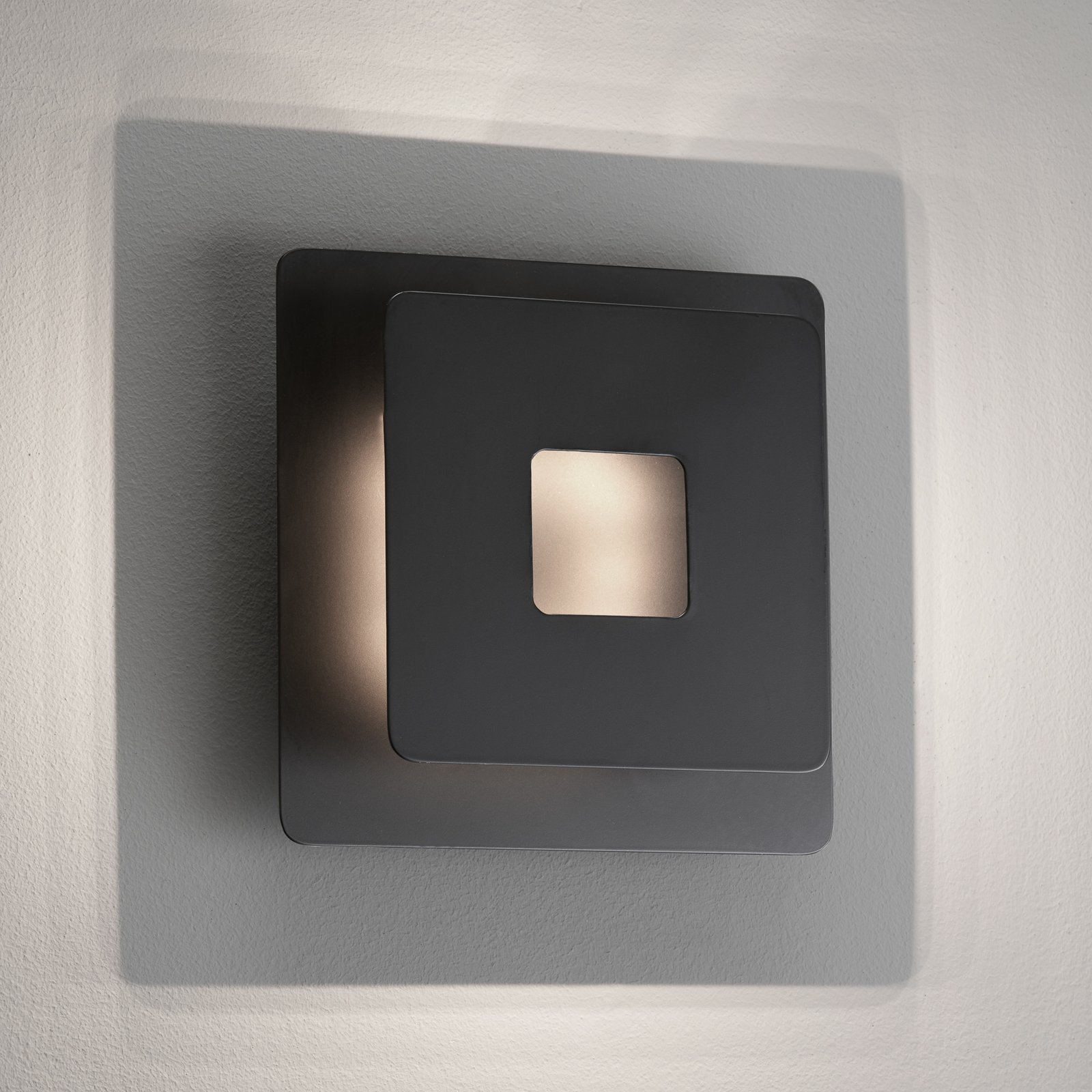 Applique LED Hennes, 18x18 cm, noire