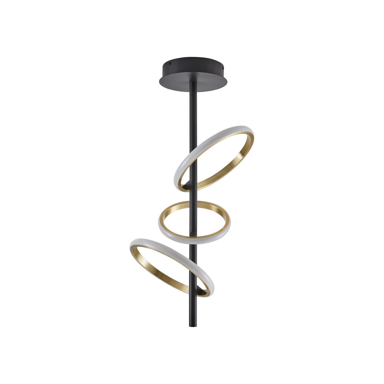 Lucande LED-Deckenleuchte Madu, schwarz, Metall, 75 cm hoch