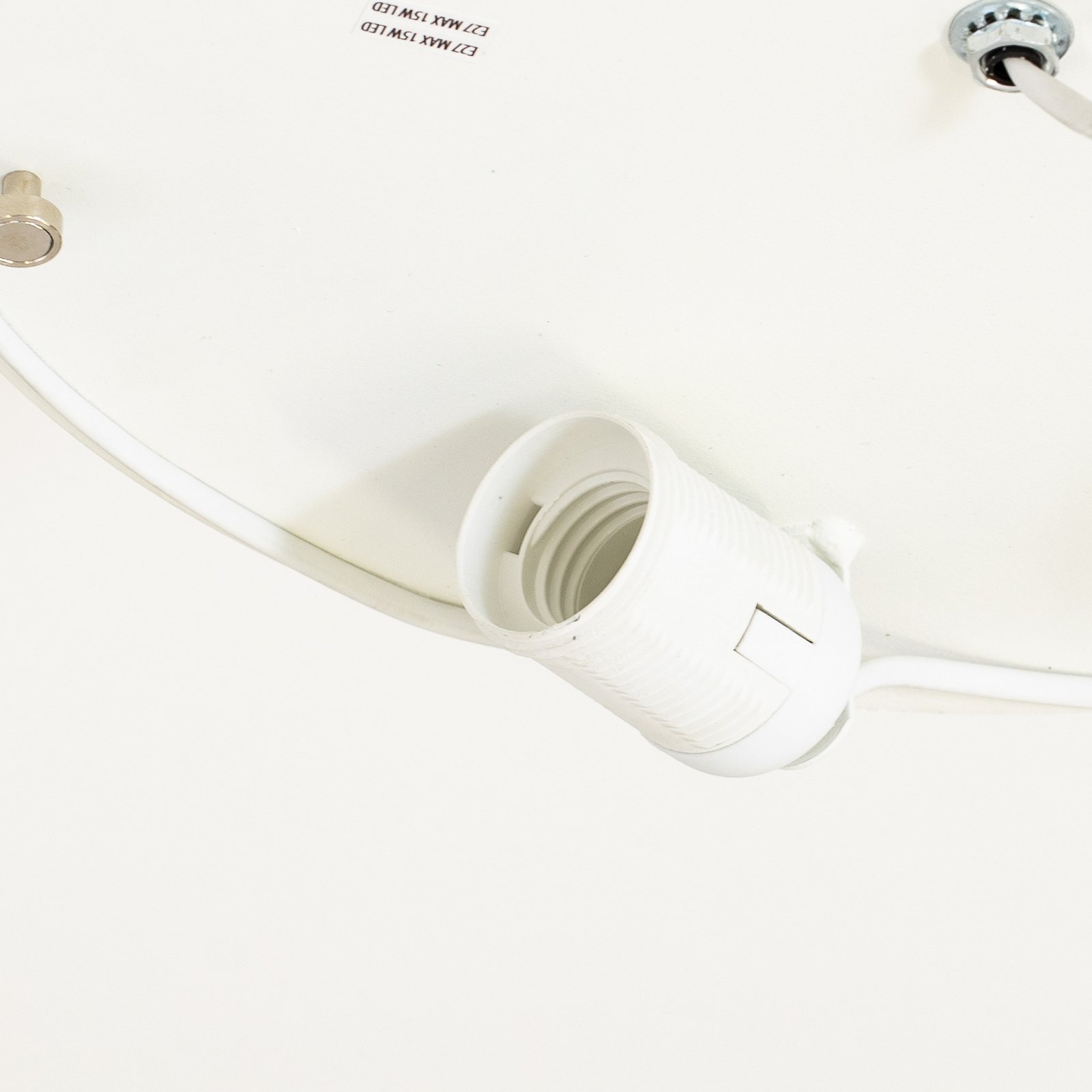 Ceiling light Oja, white/chrome, textile, Ø 40 cm
