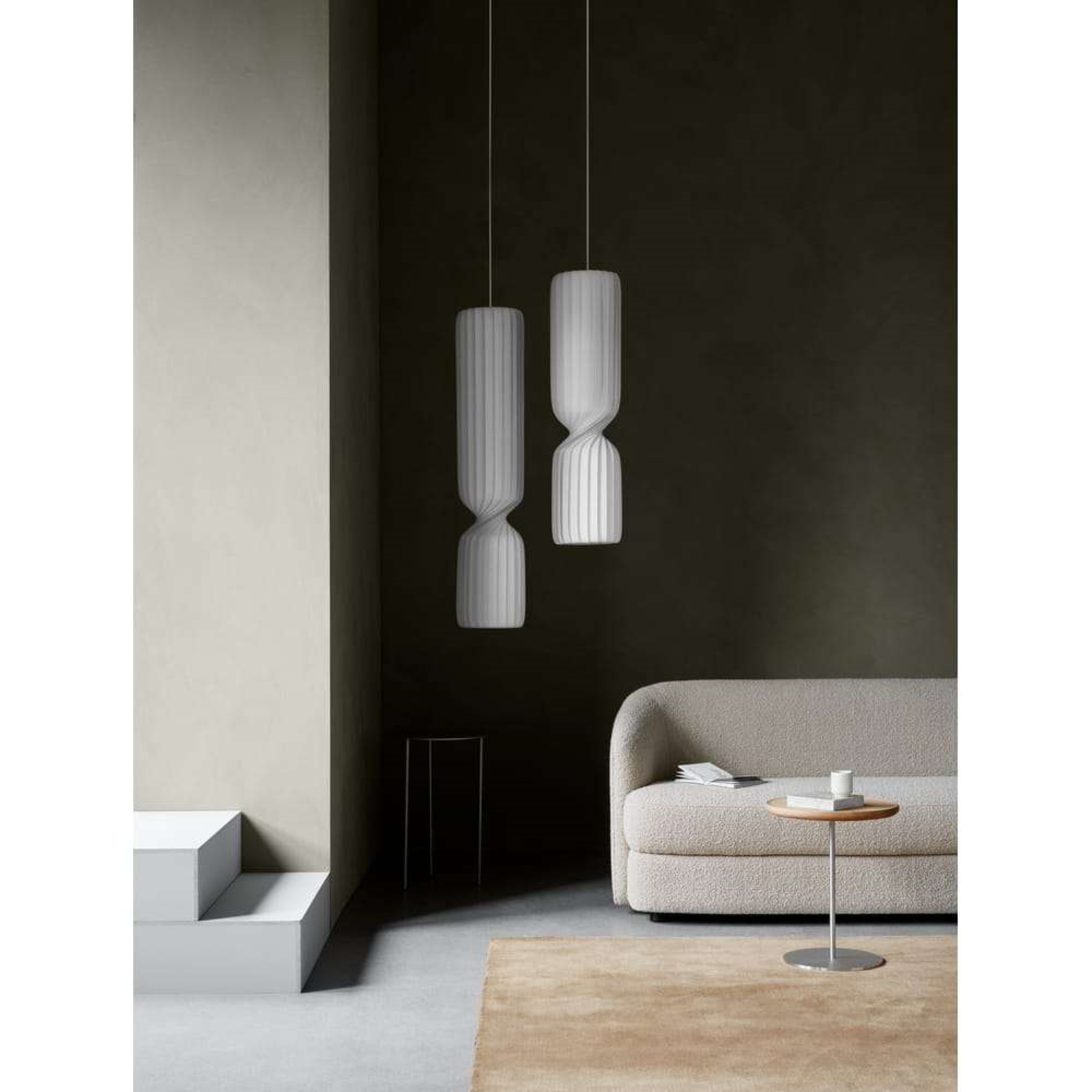 Lampada a sospensione Tom Rossau TR41, 120 cm, bianca, plastica, E27
