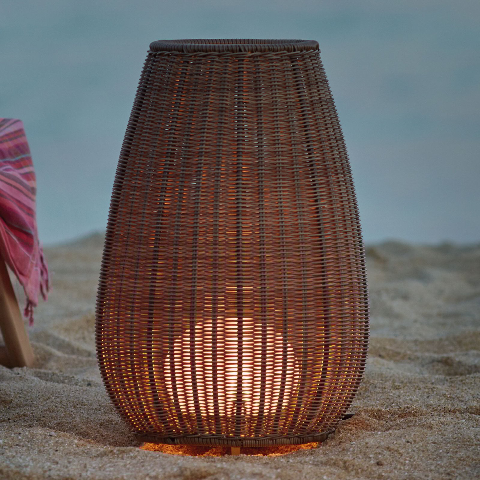 Bover Amphora patio light, rattan brown