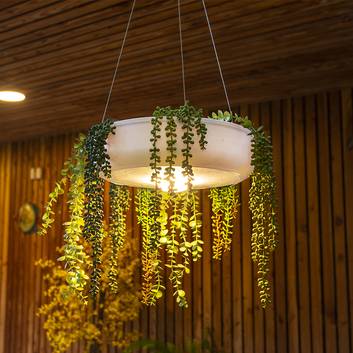 Newgarden Elba -LED-ulkoriippuvalo kukka-astialla