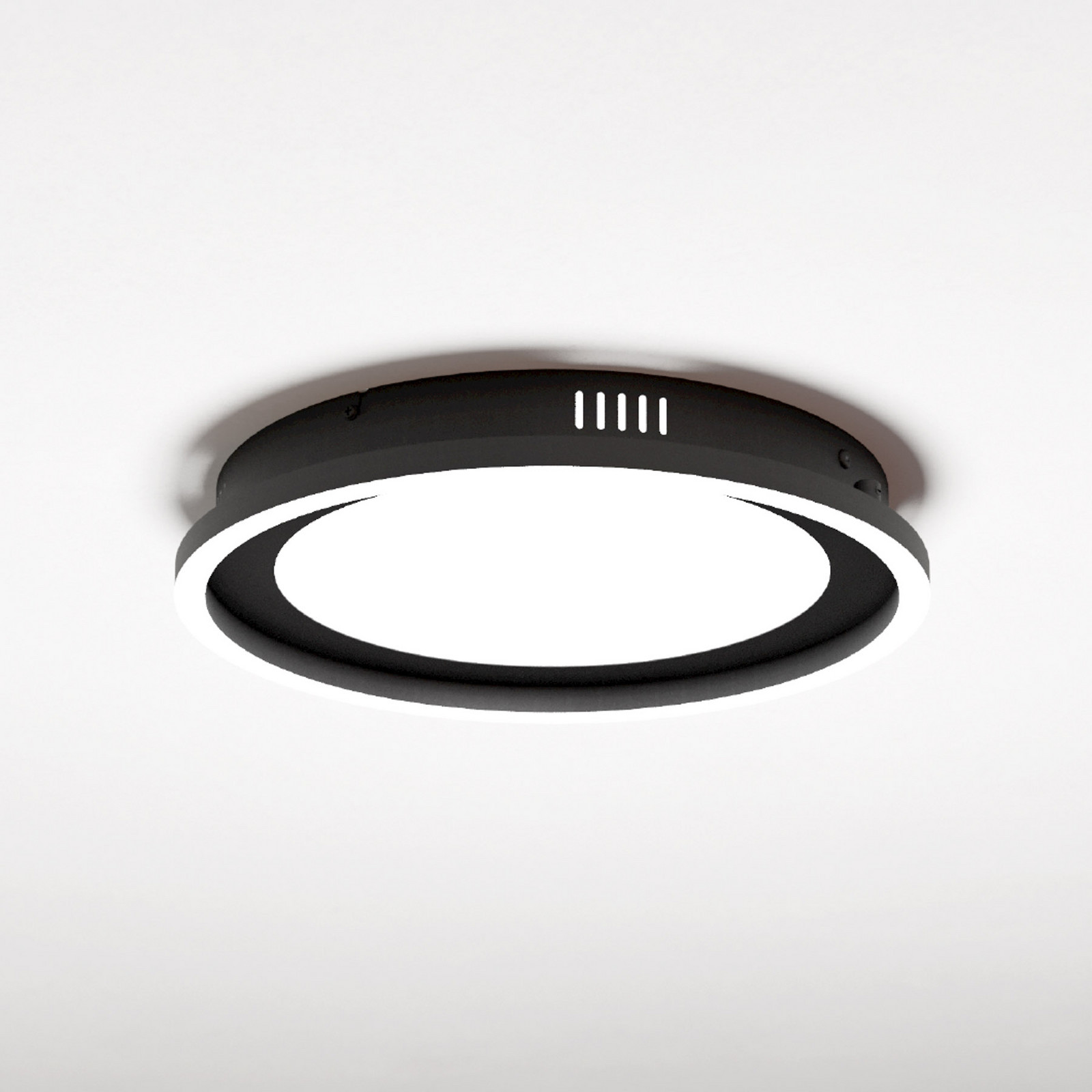 EGLO Plafonieră cu LED Calagrano cu telecomandă Ø38cm - Camera de zi / sufragerie - modern - negru alb satinat - Metal
