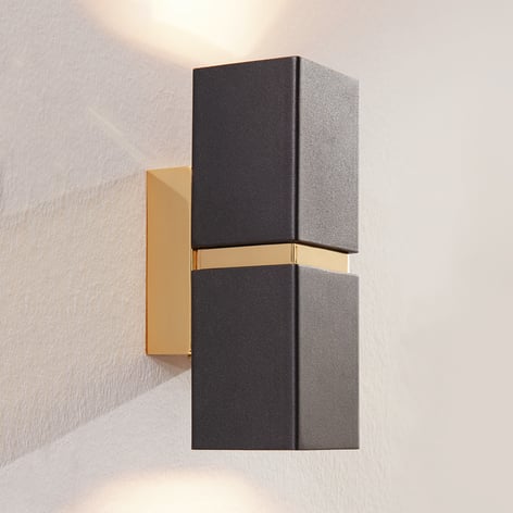 Zweiflammige LED-Wandleuchte Passa, eckig