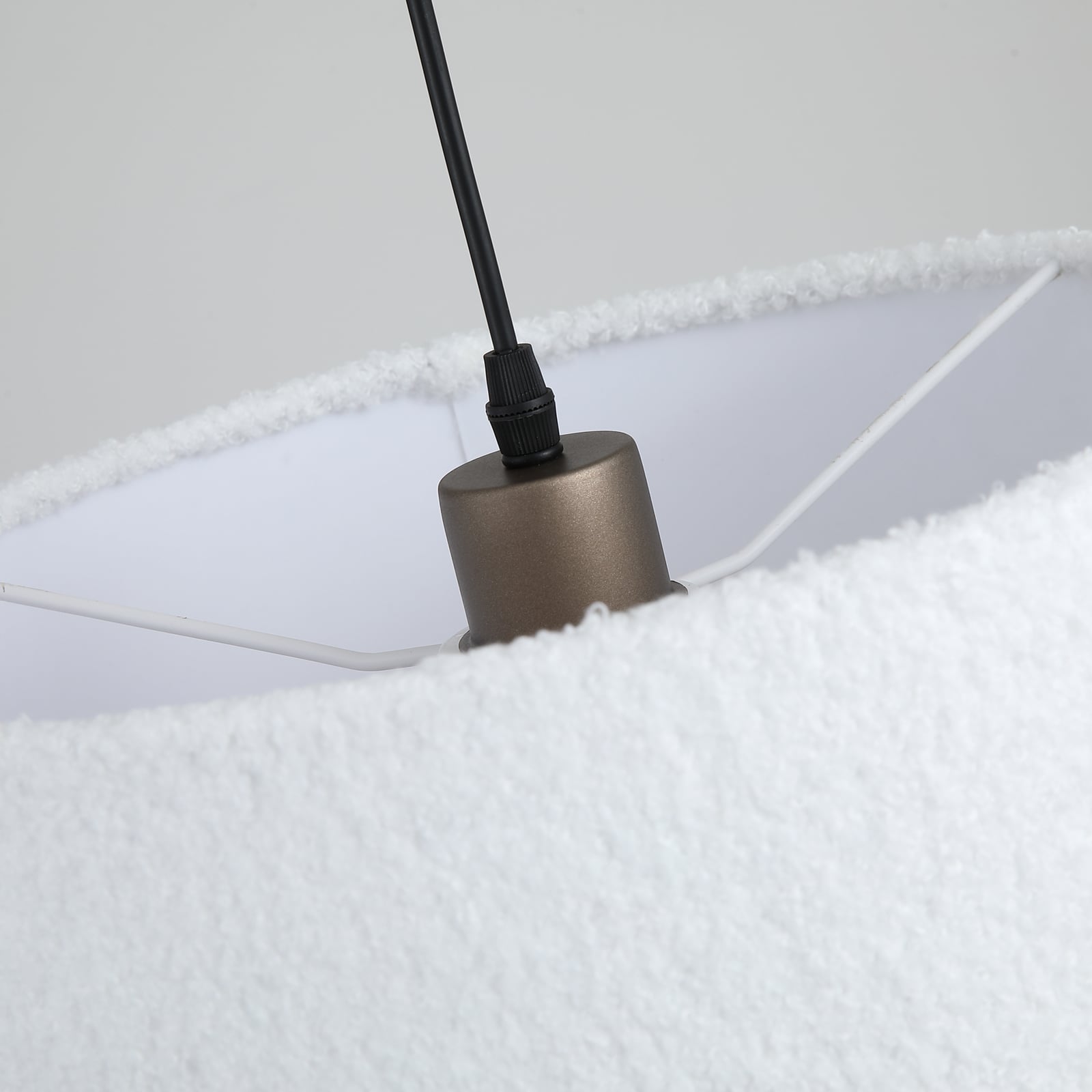 Hanglamp Chelsea, bruin/wit, Ø 35 cm, stof