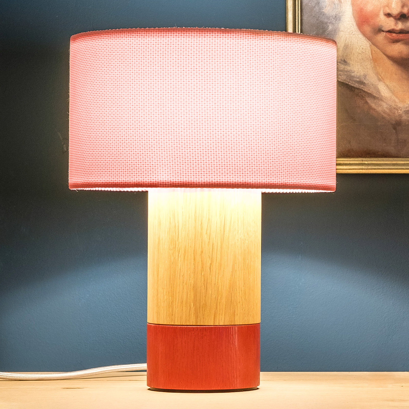 Klippa table lamp coral, powder pink chintz 31 cm