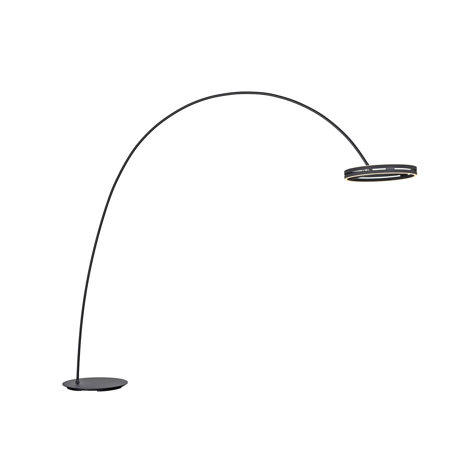 Lampe sur pied LED PURE Loop-Bow, noir, portée 290 cm, CCT
