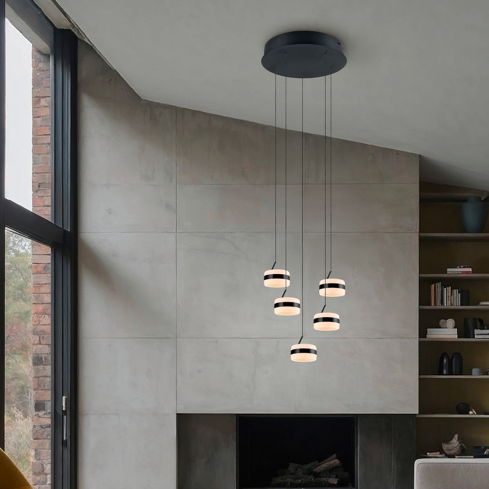 Trio Lighting Lampă suspendată LED Dios culoare nichel Ø 45 cm CCT 5 becuri. - Camera de zi / sufragerie - Modern - Metal