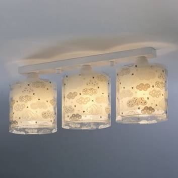 Plafondlamp Clouds voor kinderkamer 3-lamps grijs