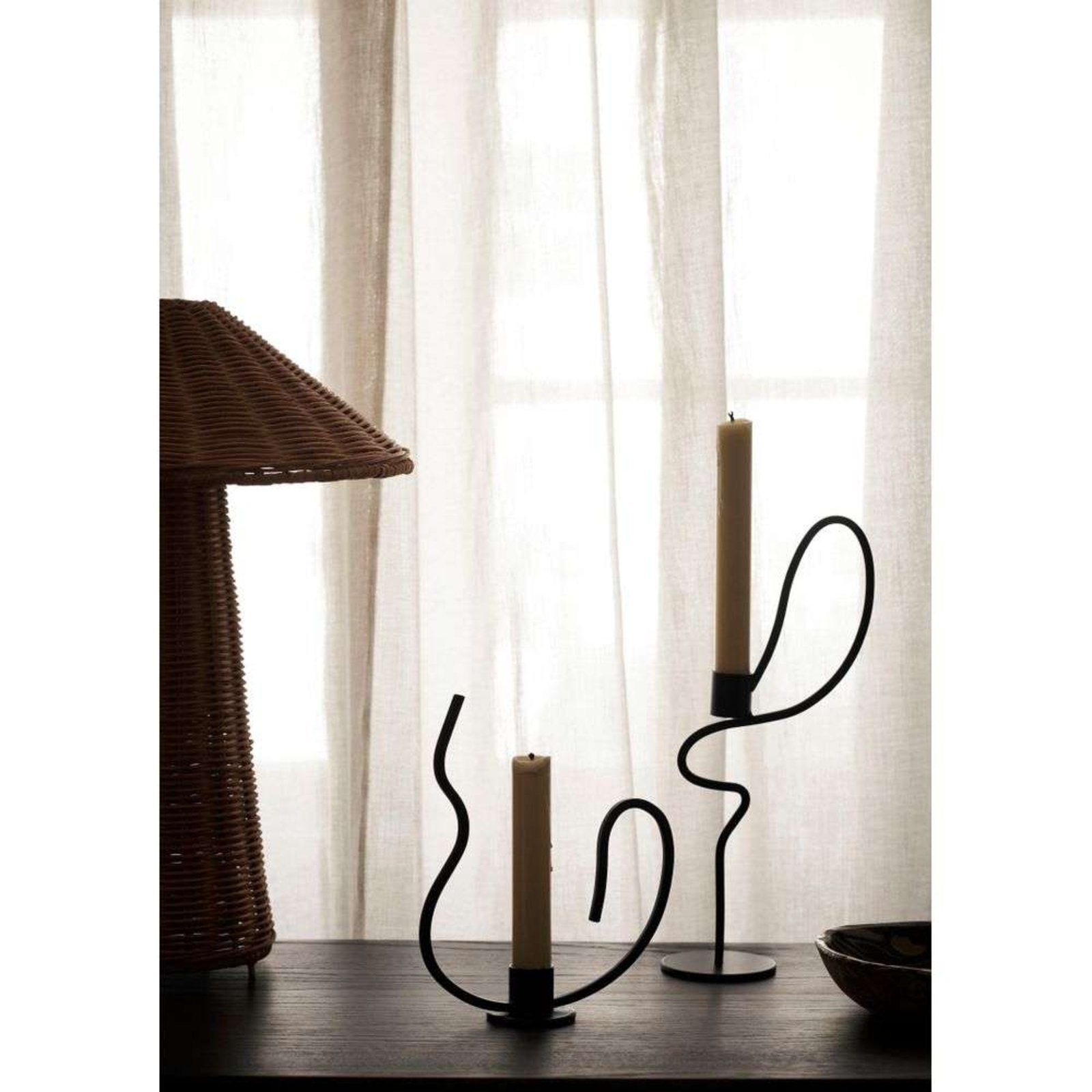 Valse Candle Holder High Black - ferm LIVING