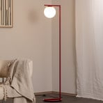Gulvlampe Zac, opal/vinrød, 1 lyskilde