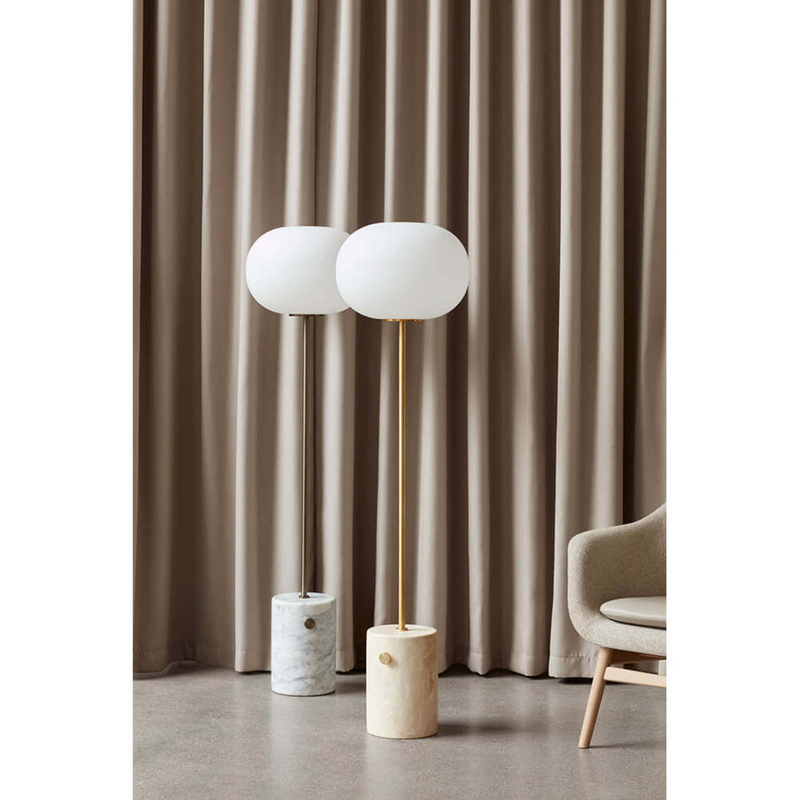 JWDA Lampadar Travertine/Brushed Brass - Audo Copenhagen