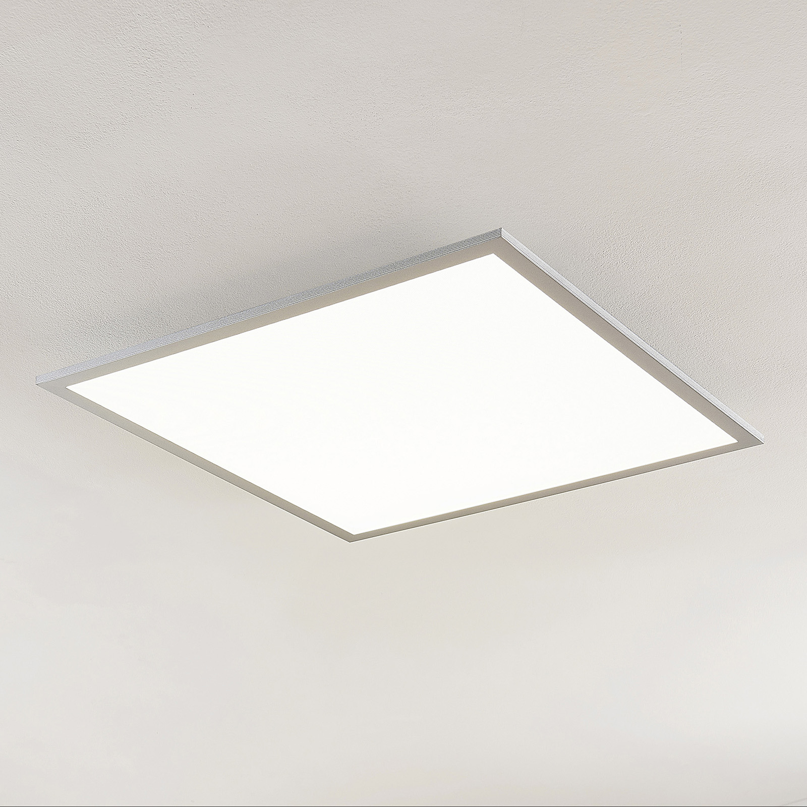Prios LED panel Gelora, angular, 4,000 K, silver, aluminium