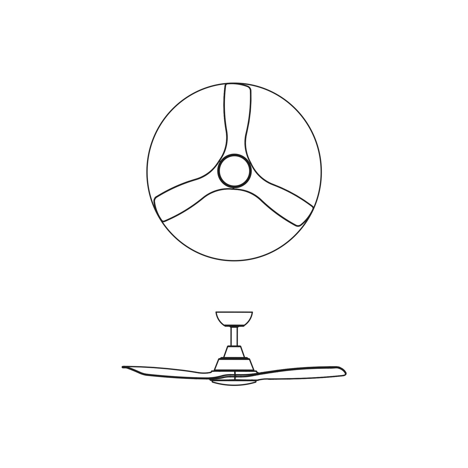 Philips LED-vifte Olas, Ø 106 cm, brun/hvit, stillegående