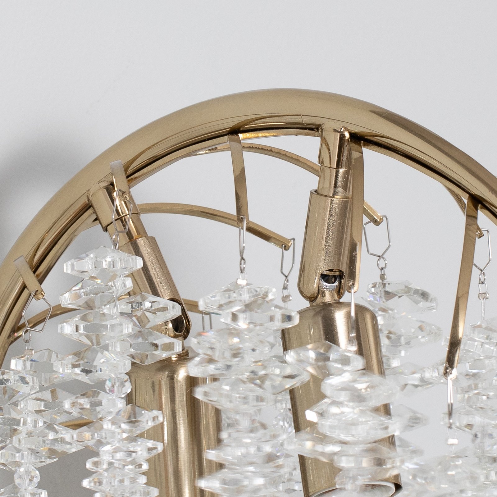 Wandlampe Grape, messing antik, Höhe 42 cm, Glas, 2-flammig