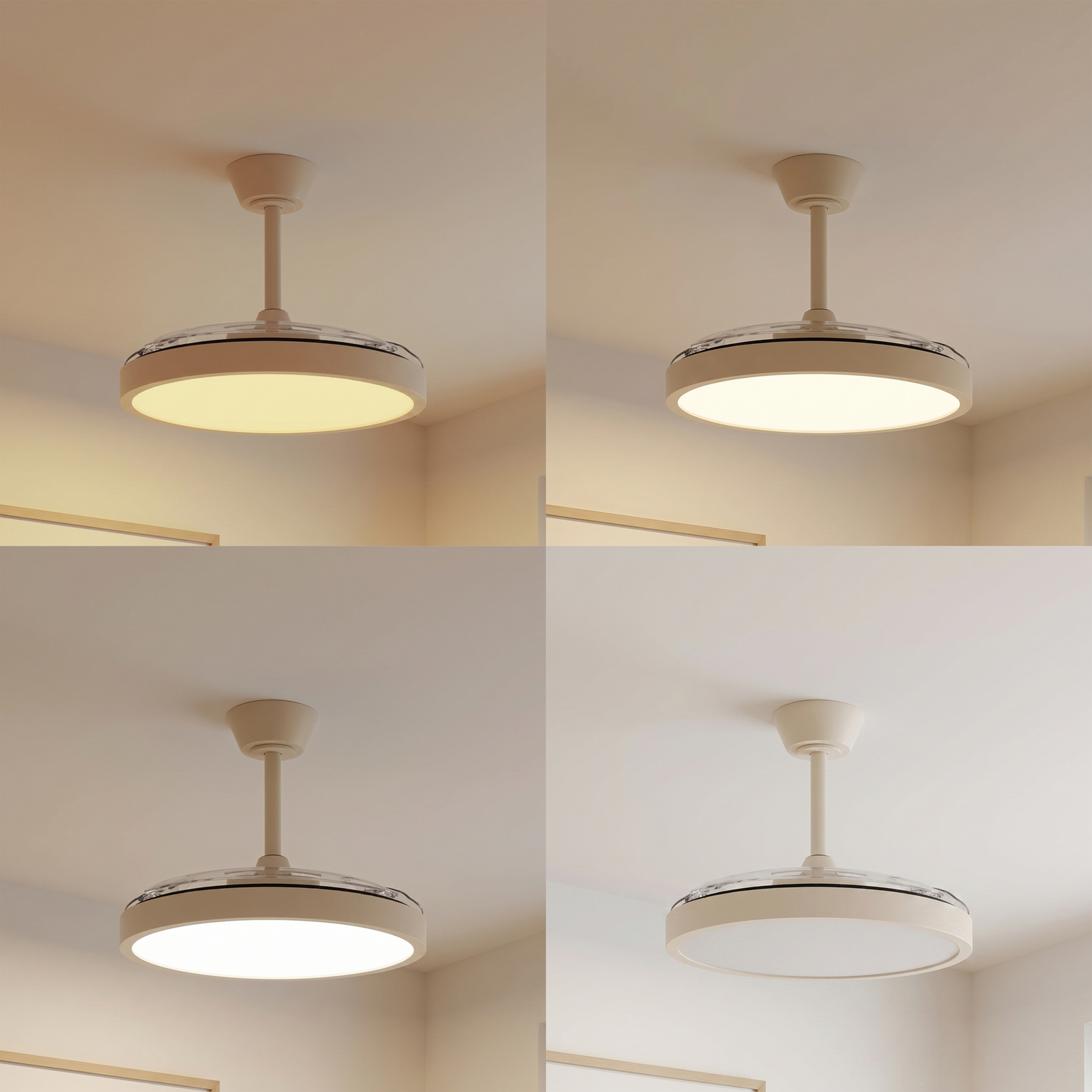 Lindby LED stropni ventilator Orasu, premer 107 cm, bež, CCT